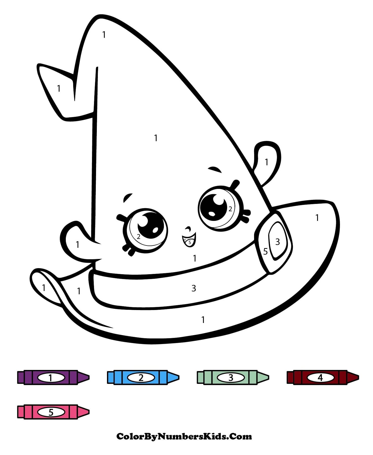 Witchy Hat Shopkins Color By Number