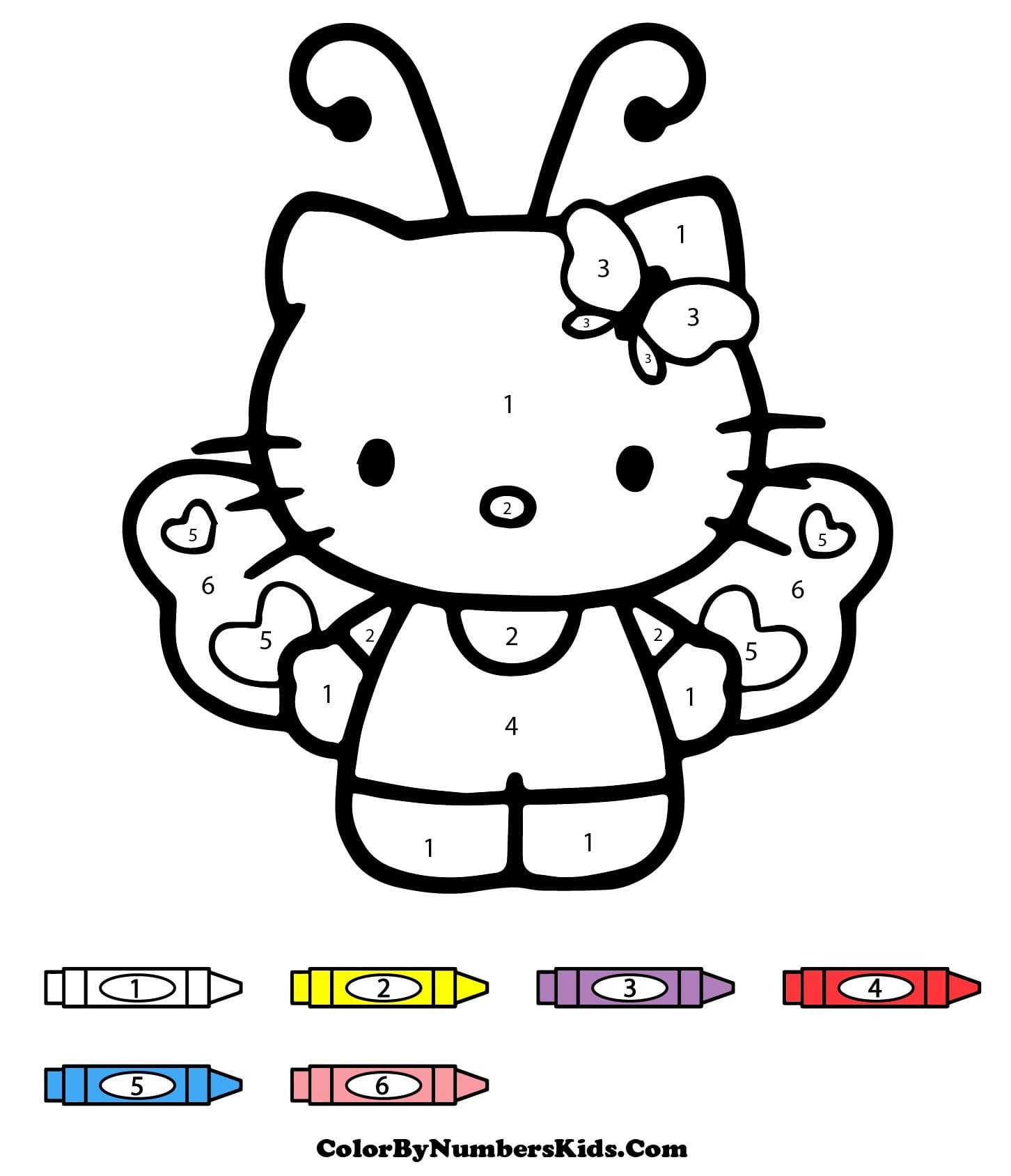 Hello Kitty Color By Number For Kids