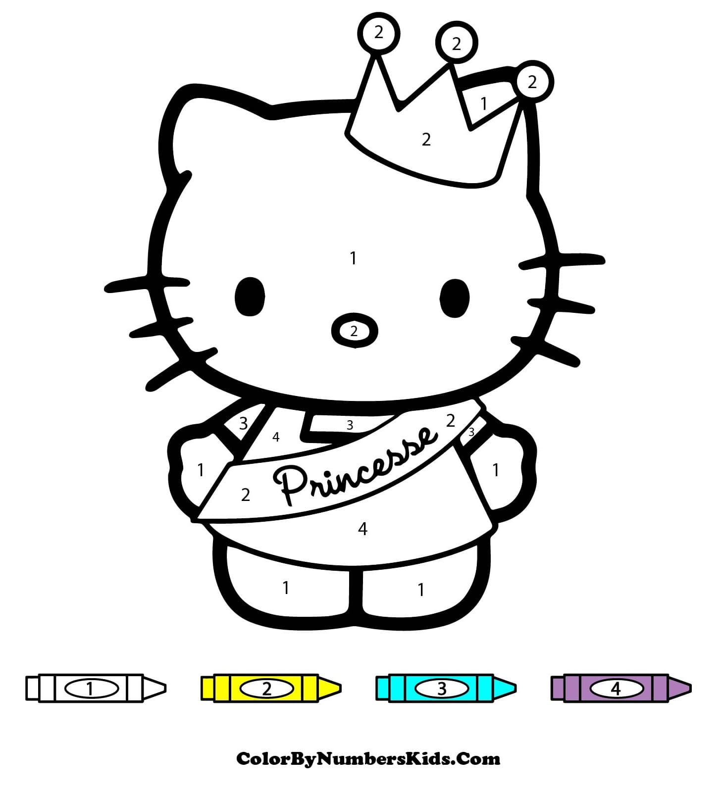 Hello Kitty Princess Color By Number