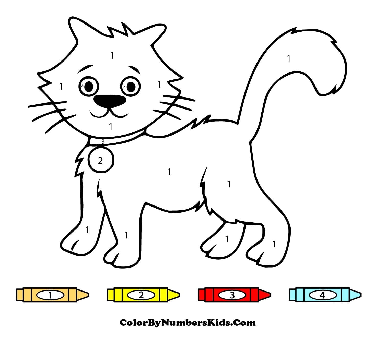 Joyful Cat Color By Number