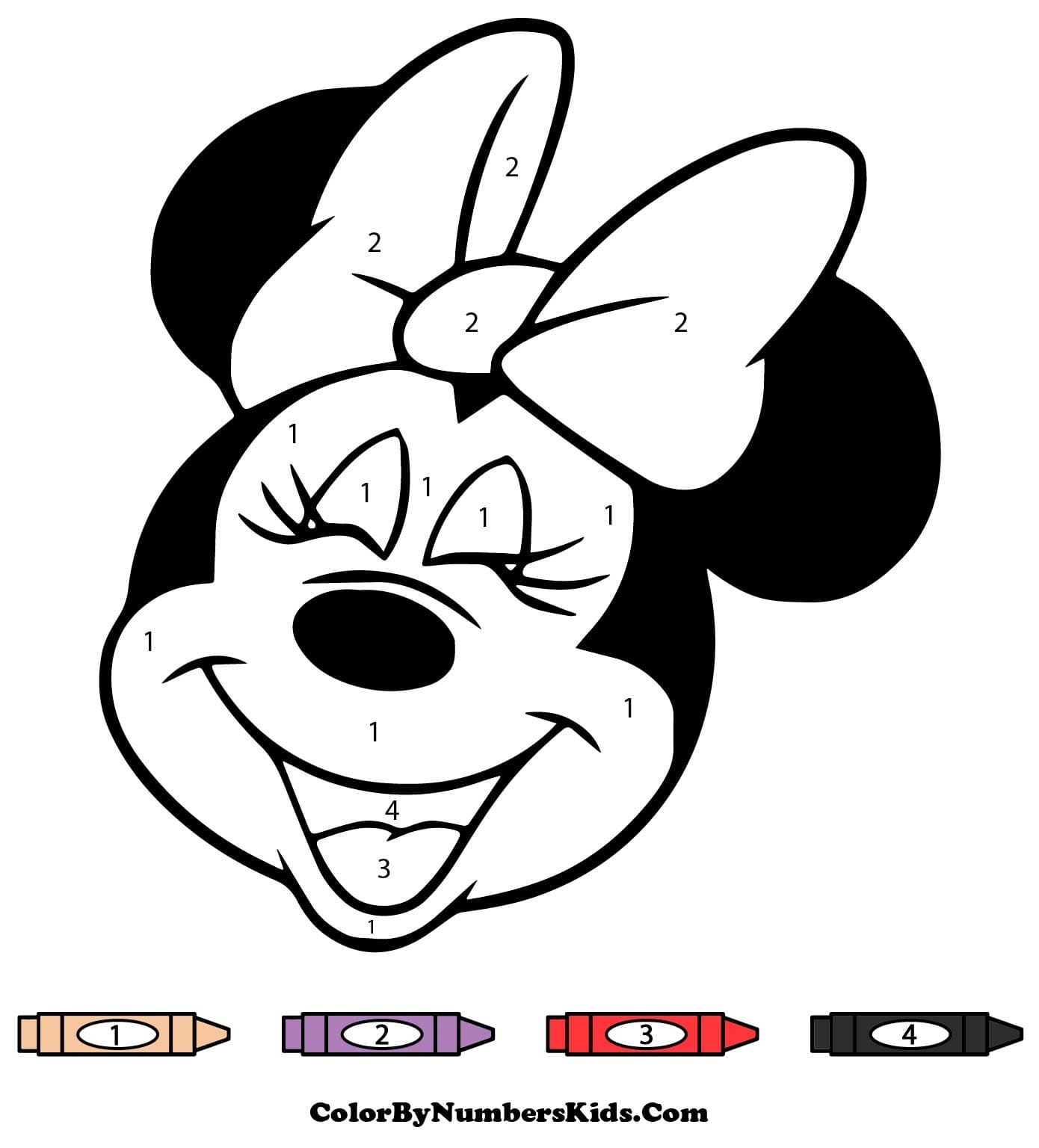 Joyful Minnie Mouse Color By Number