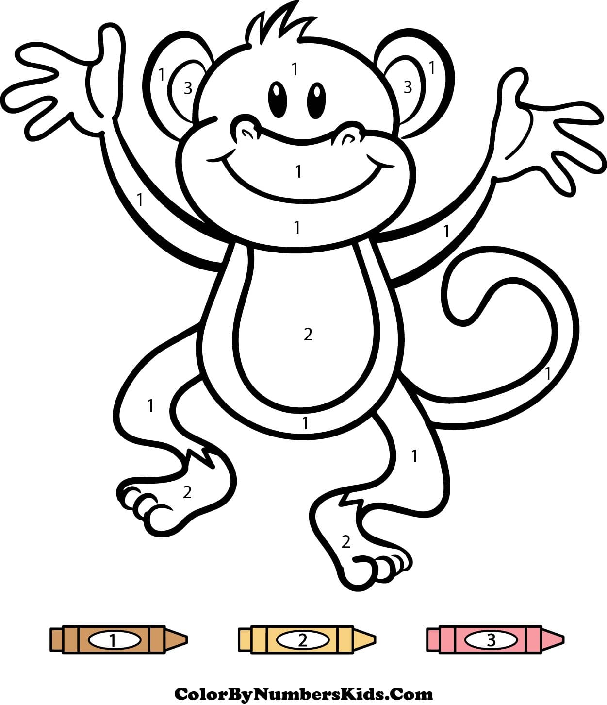 Joyful Monkey Color By Number