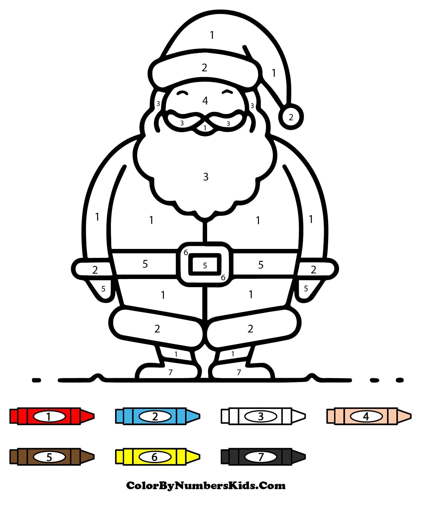 Joyful Santa Claus Color By Number