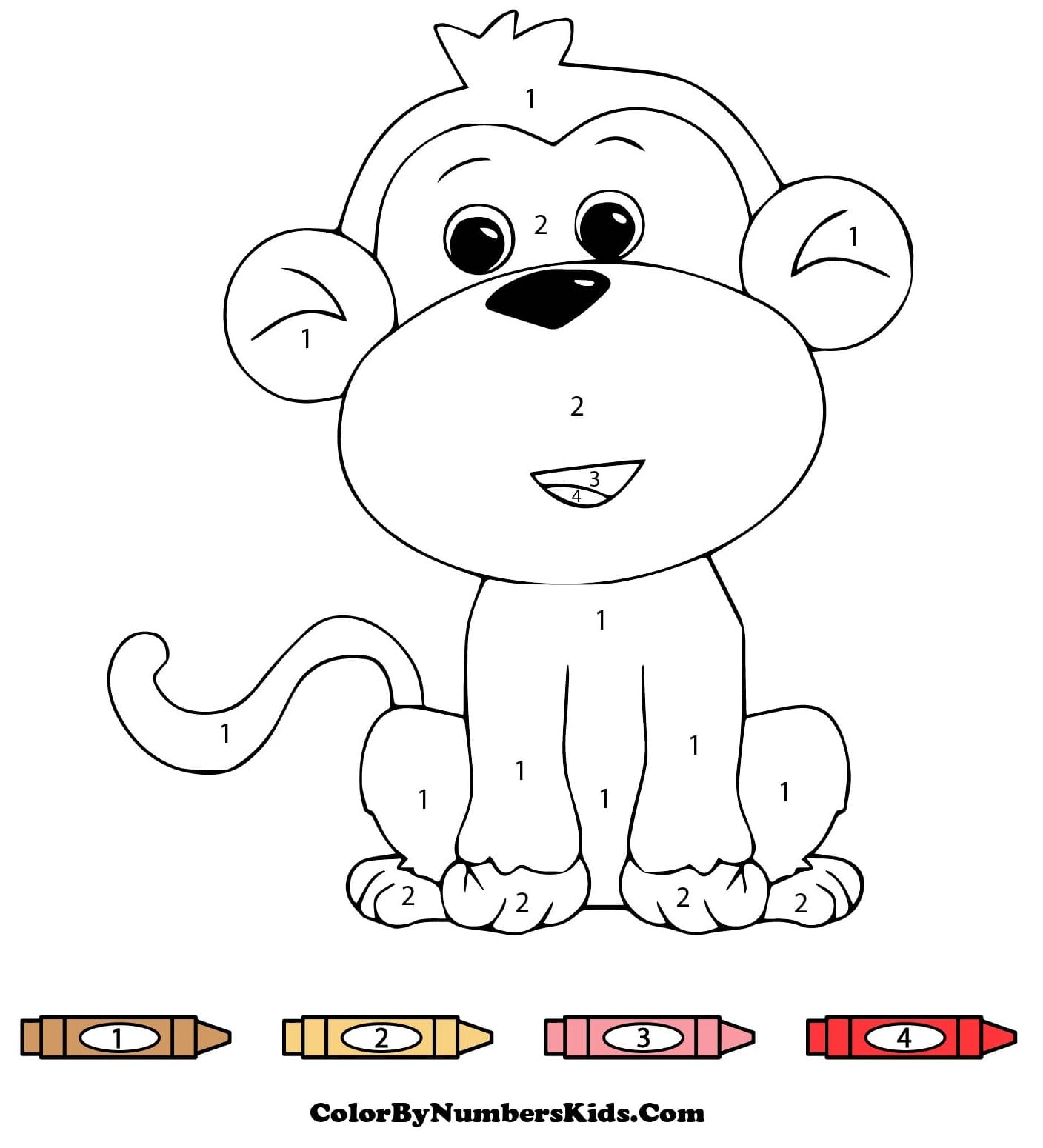 Little Monkey Color By Number