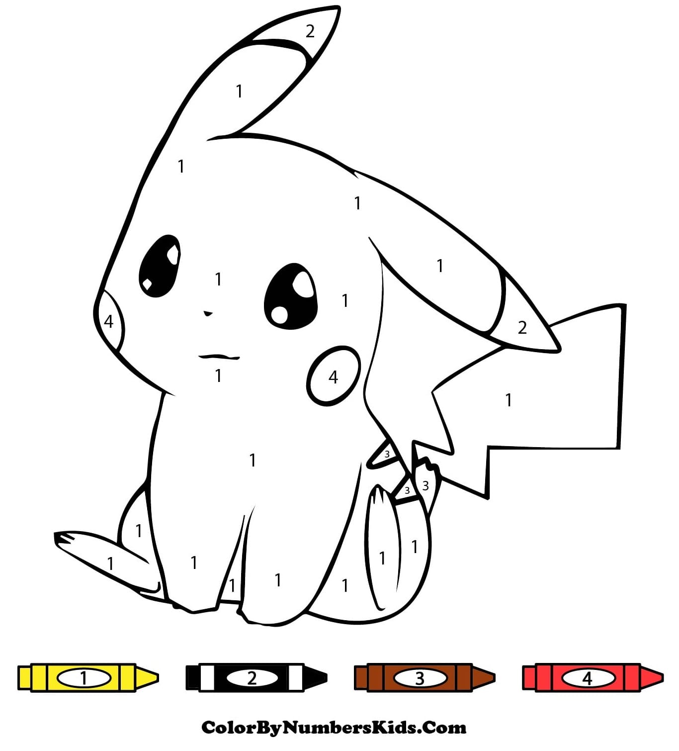 Little Pikachu Color By Number