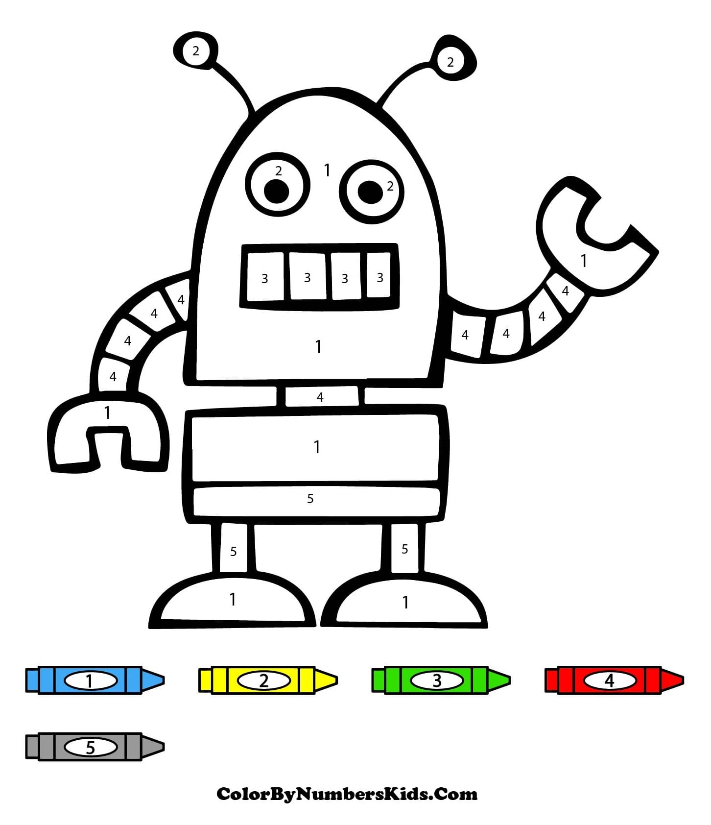 Little Robot Color By Number