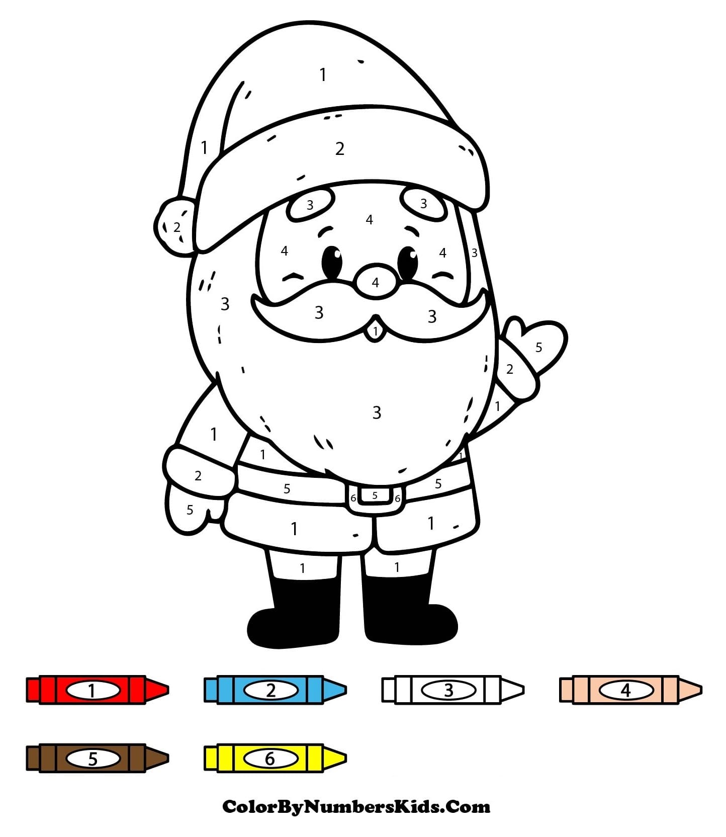 Little Santa Claus Color By Number