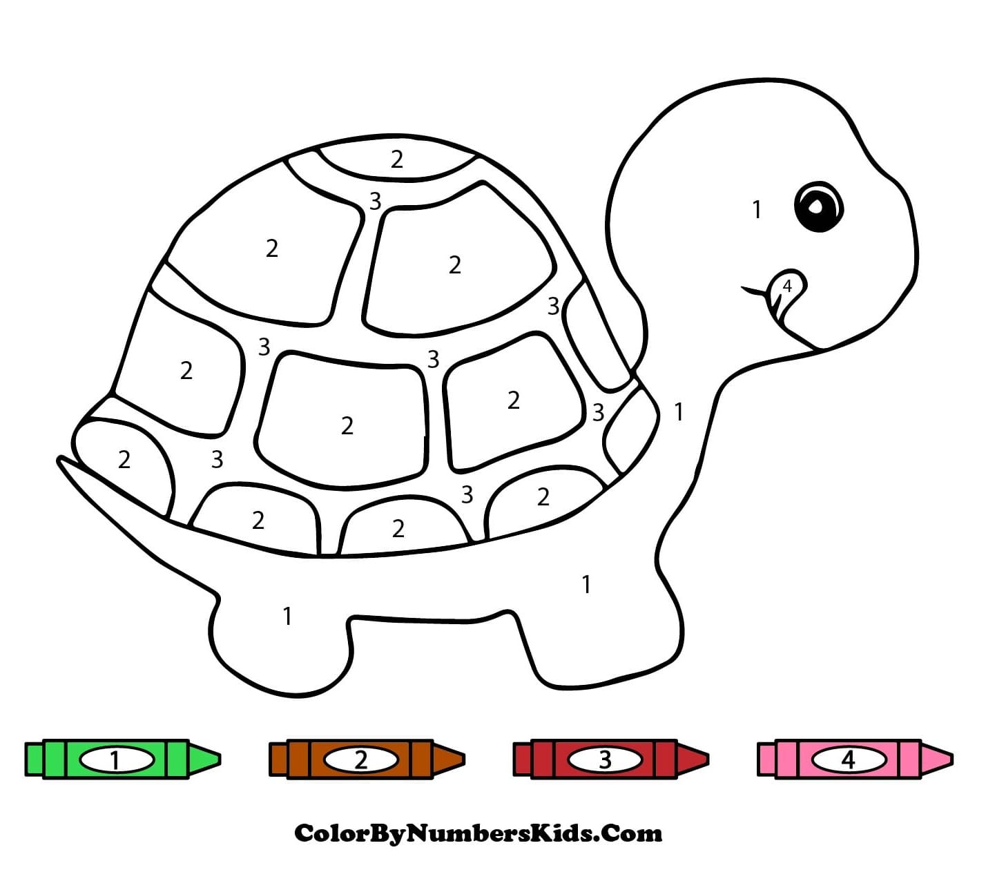 Little Turtle Color By Number