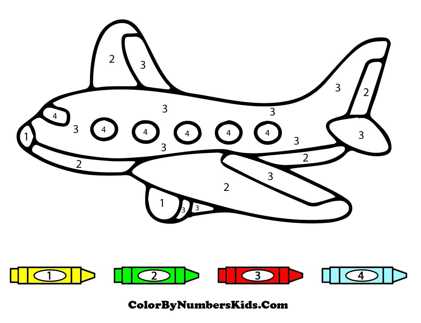 Nice Airplane Color By Number