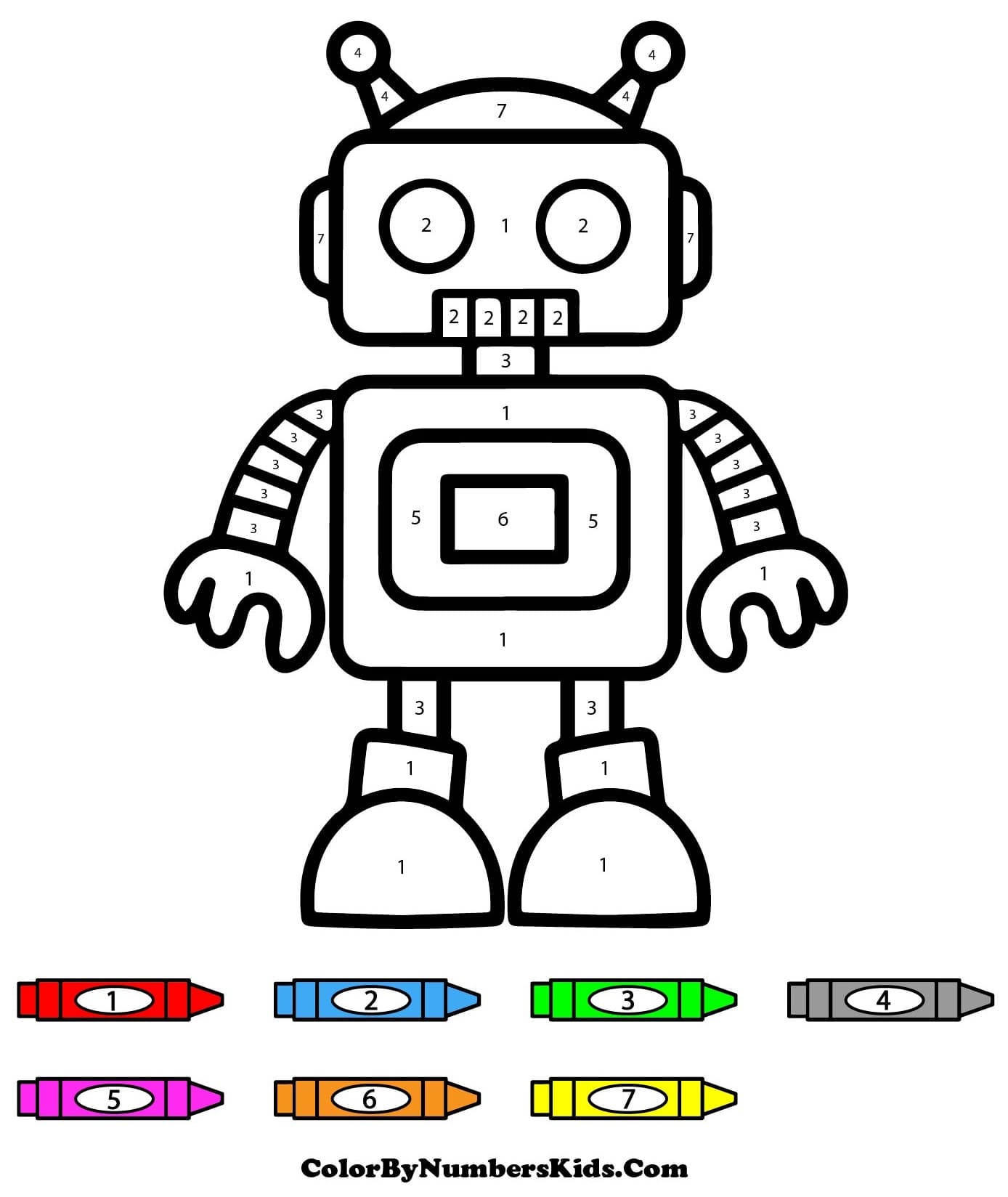 Nice Robot Color By Number