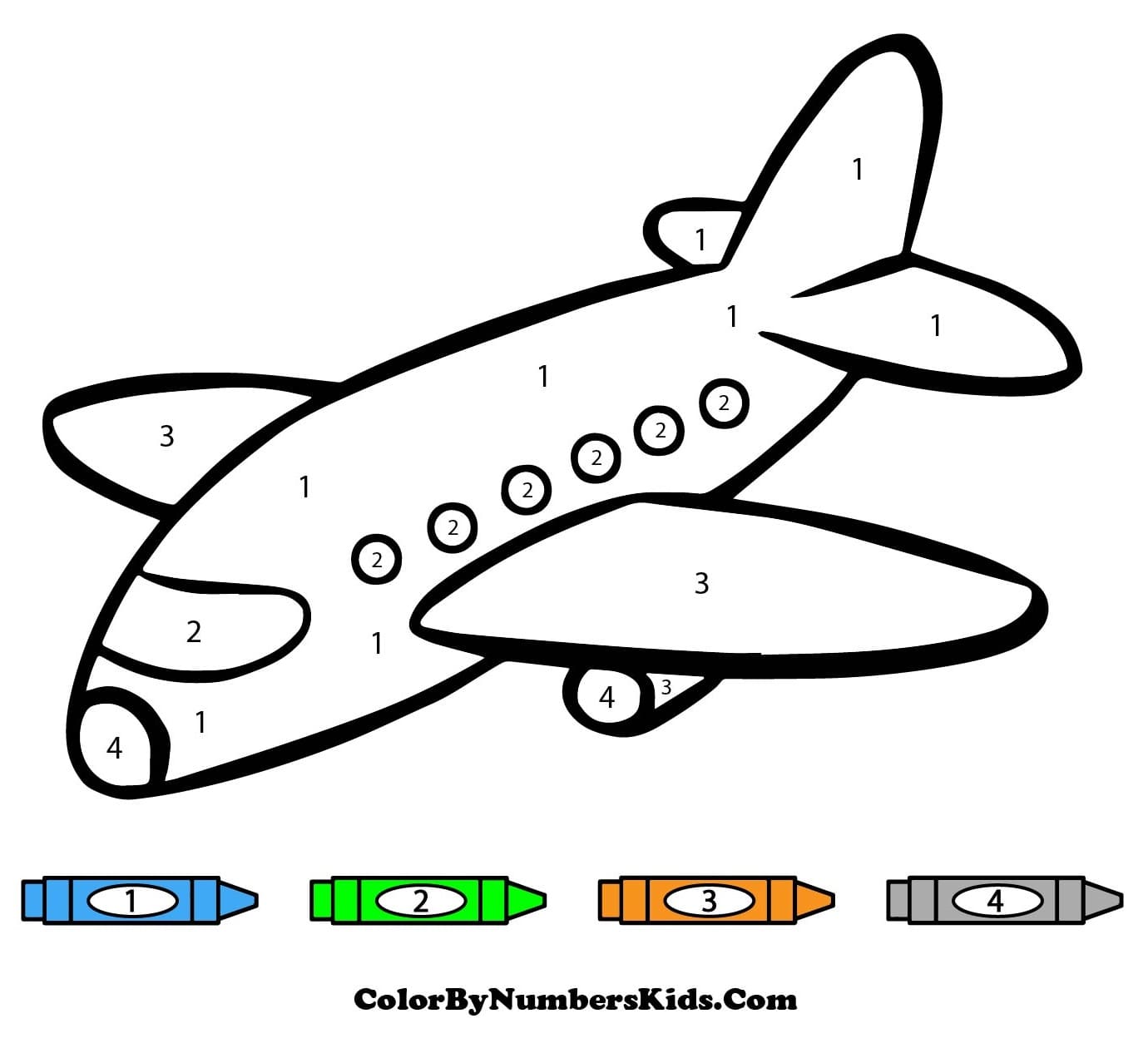 Normal Airplane Color By Number