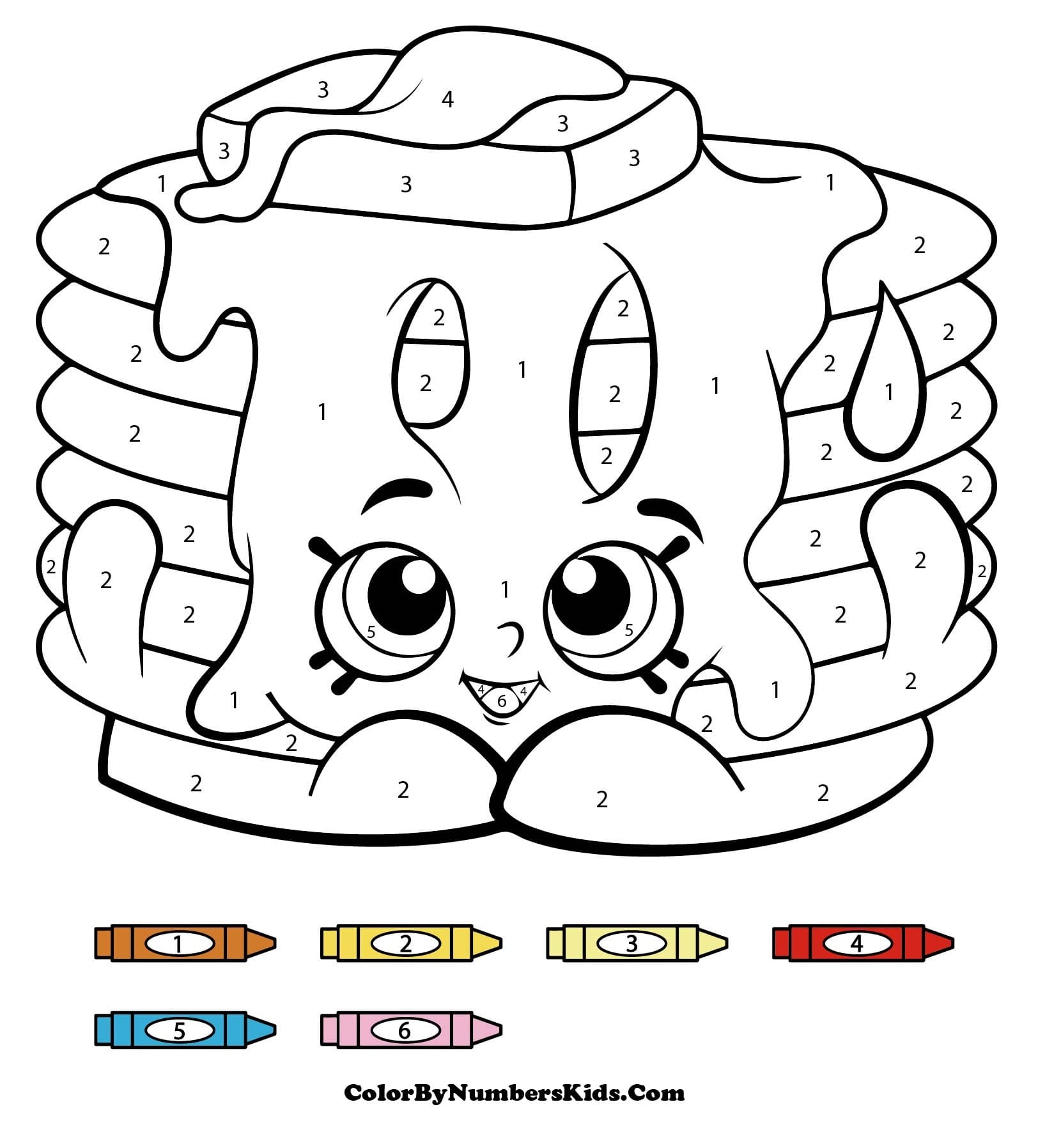 Pamela Pancake Shopkins Color By Number