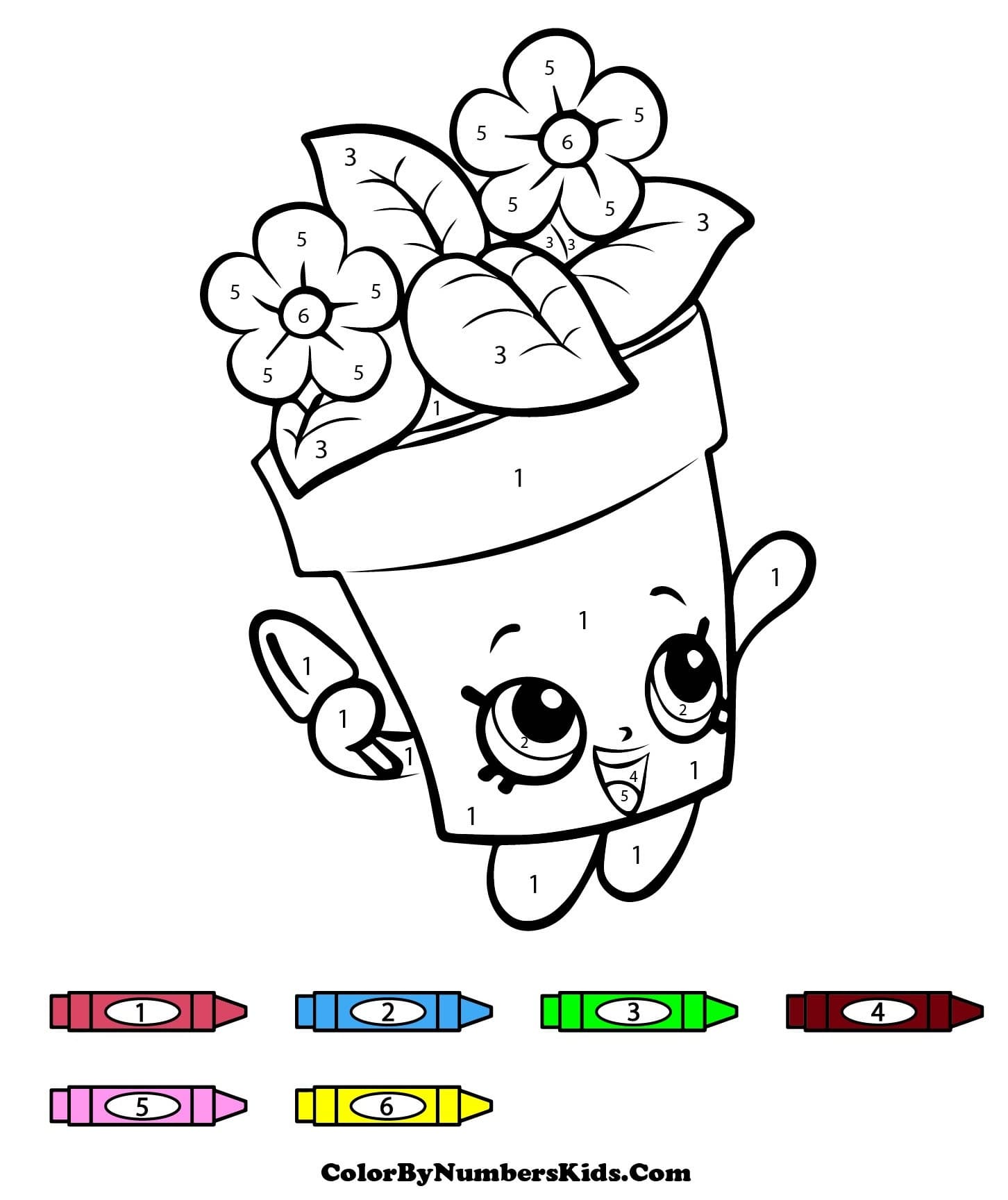 Peta Plant Shopkins Color By Number