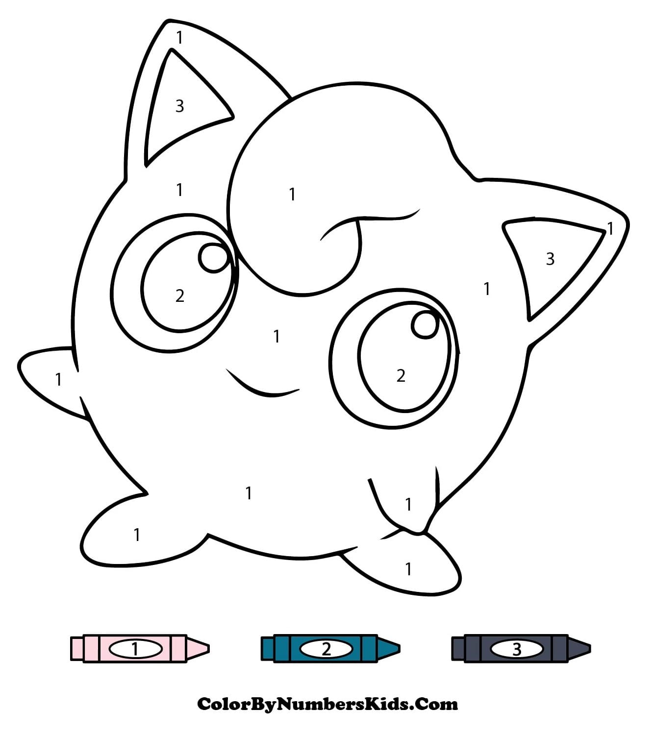 Pokemon Jigglypuff Color By Number