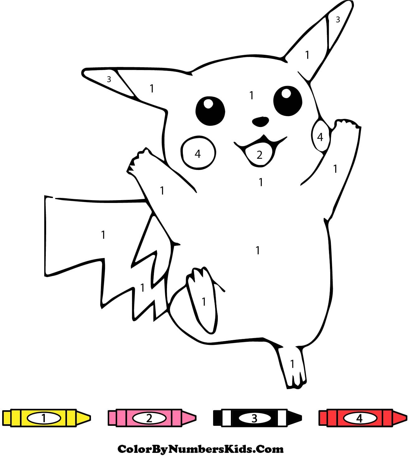 Pokemon Pikachu Color By Number