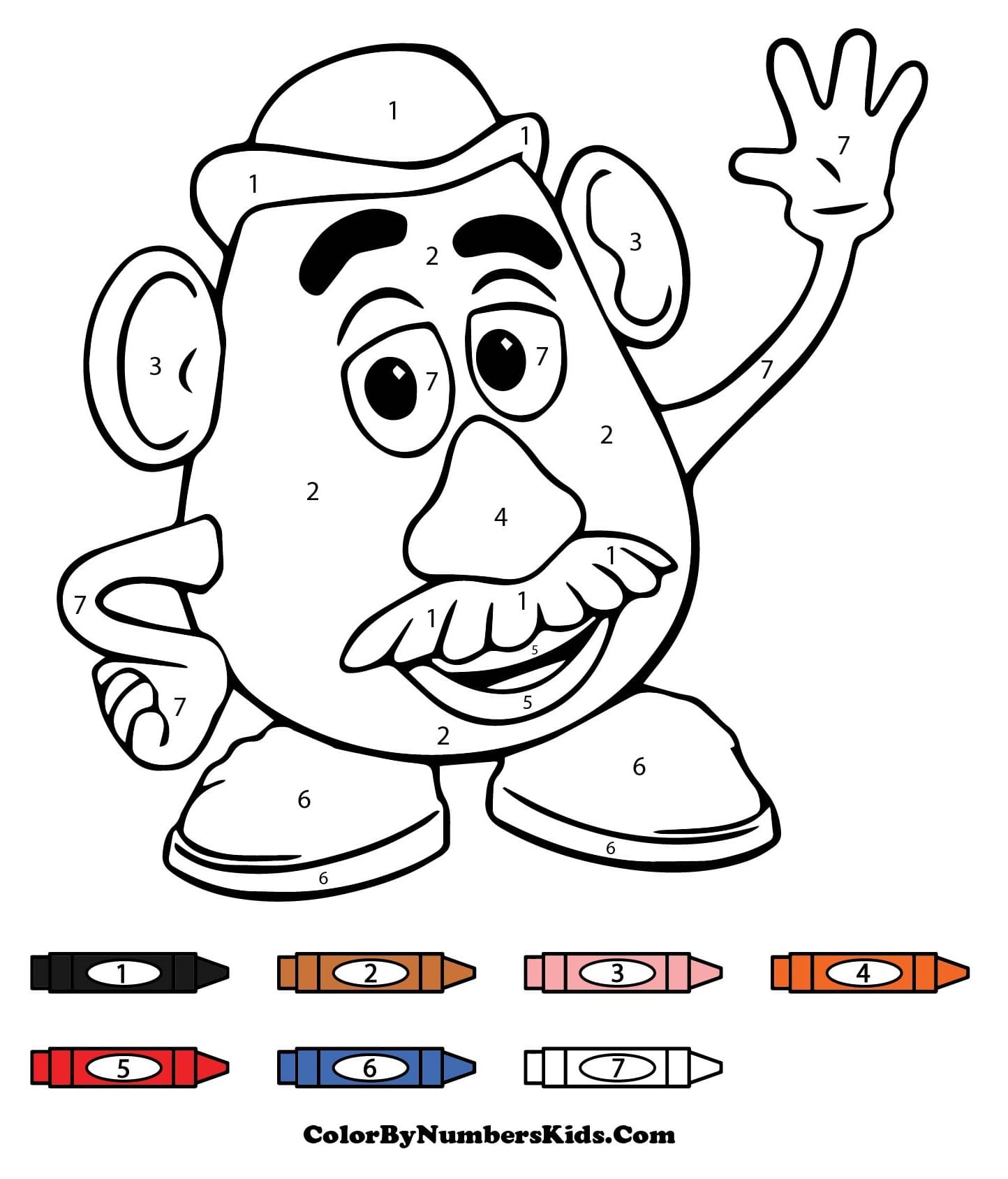 Potato Head Toy Story Color By Number