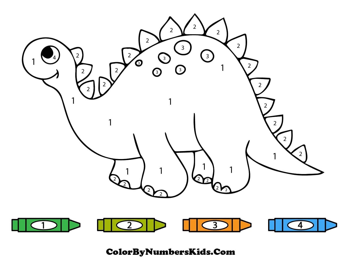Pretty Dinosaur Color By Number