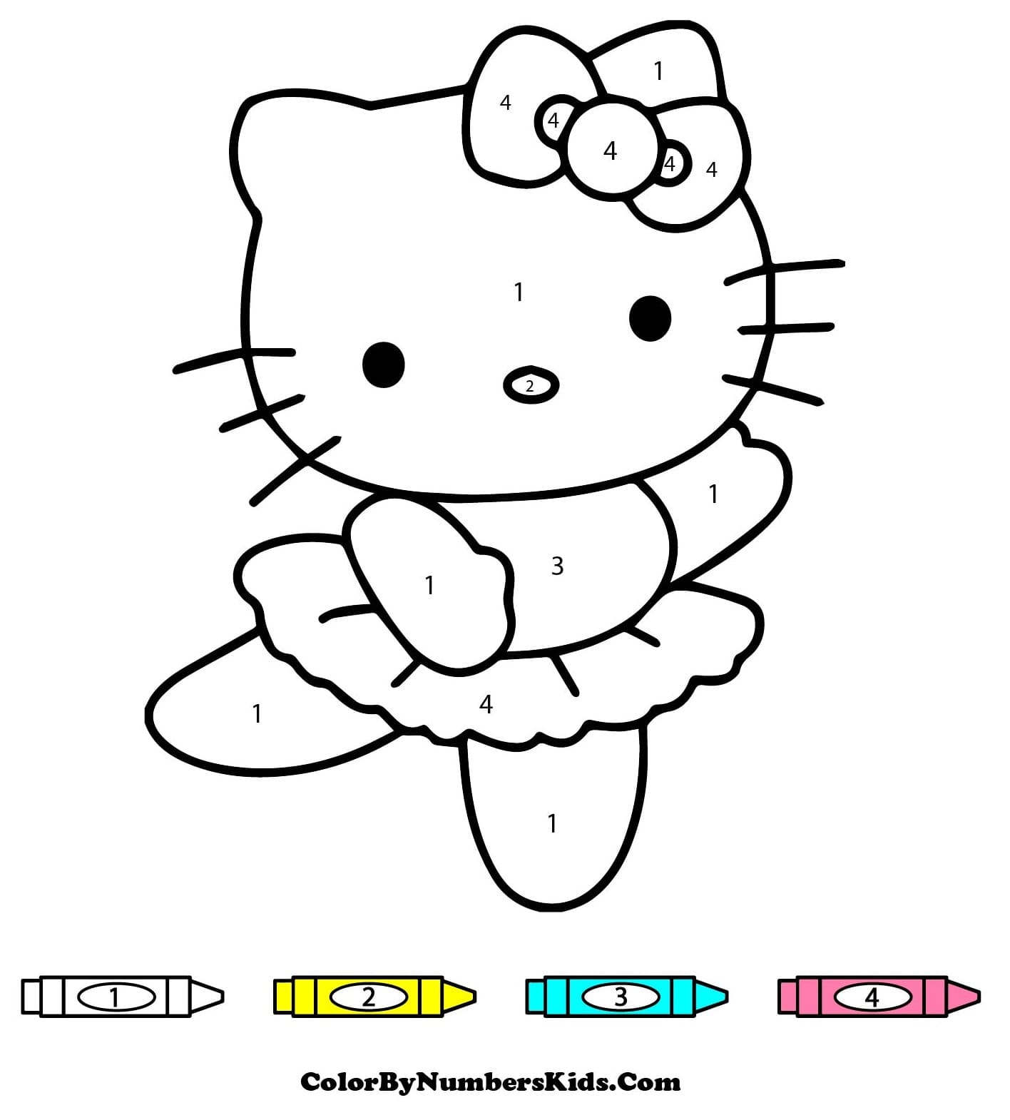 Pretty Hello Kitty Color By Number