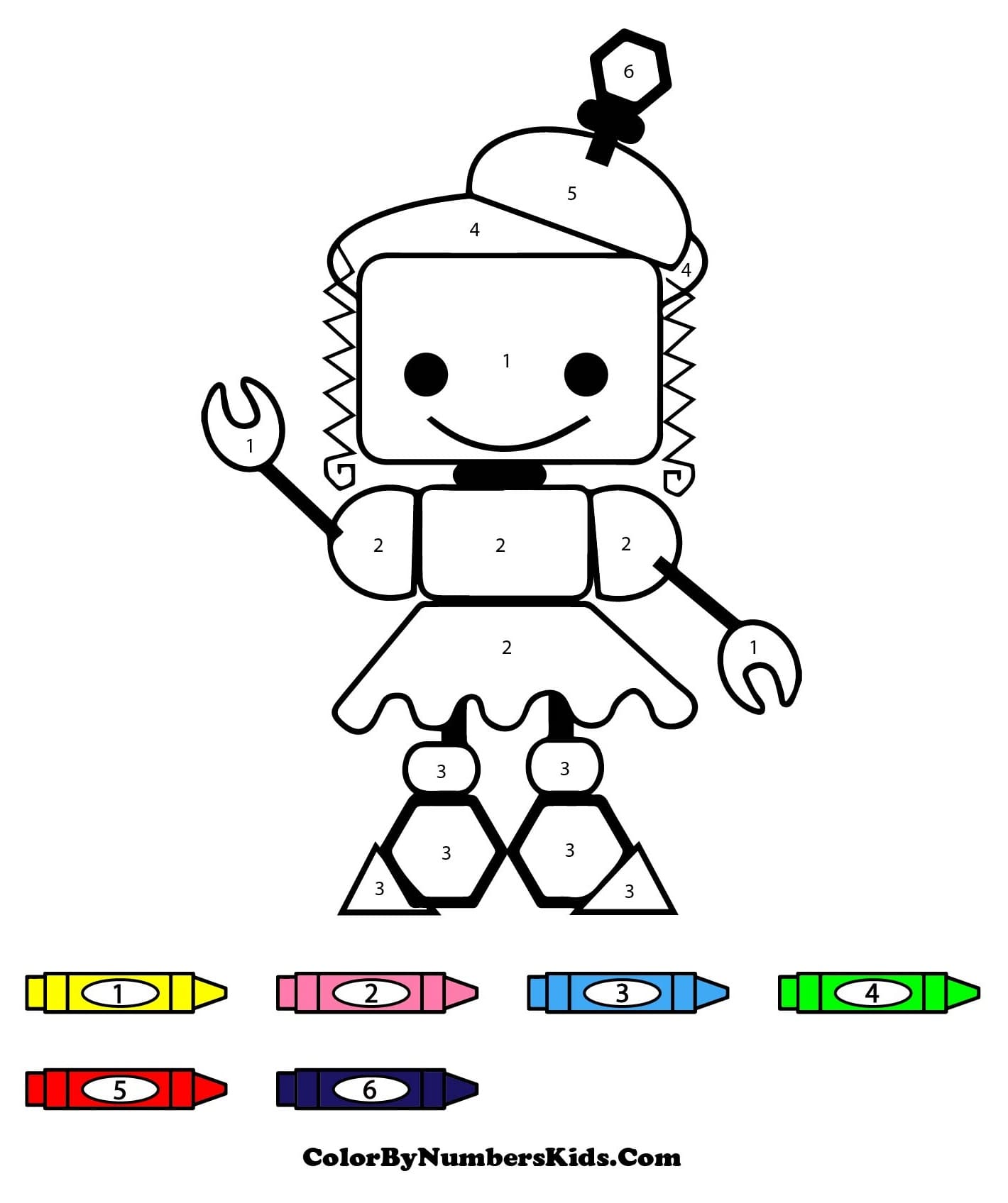 Pretty Robot Color By Number