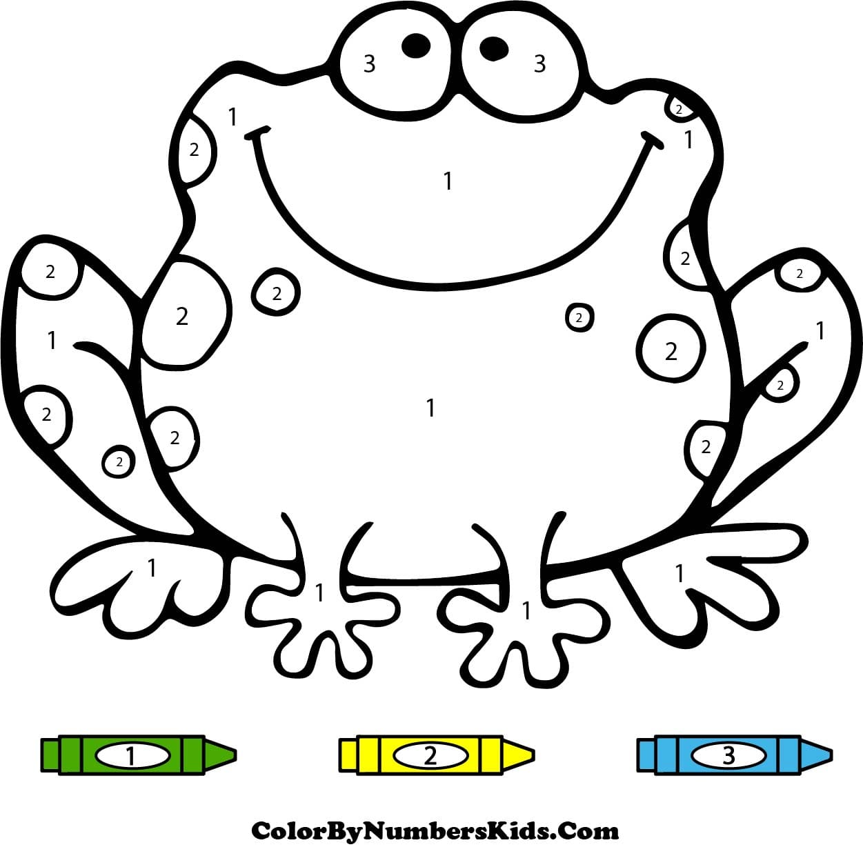 Printable Frog Color By Number Worksheet