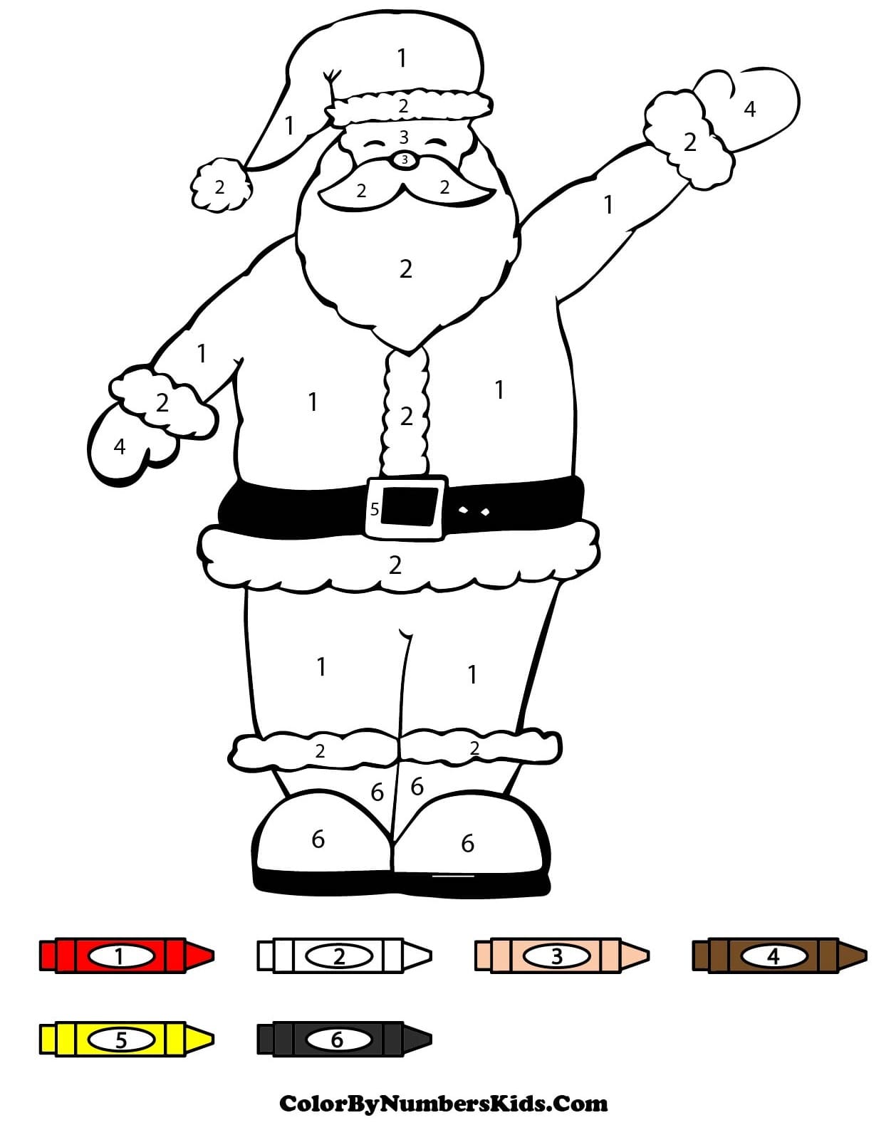 Printable Santa Claus Color By Number