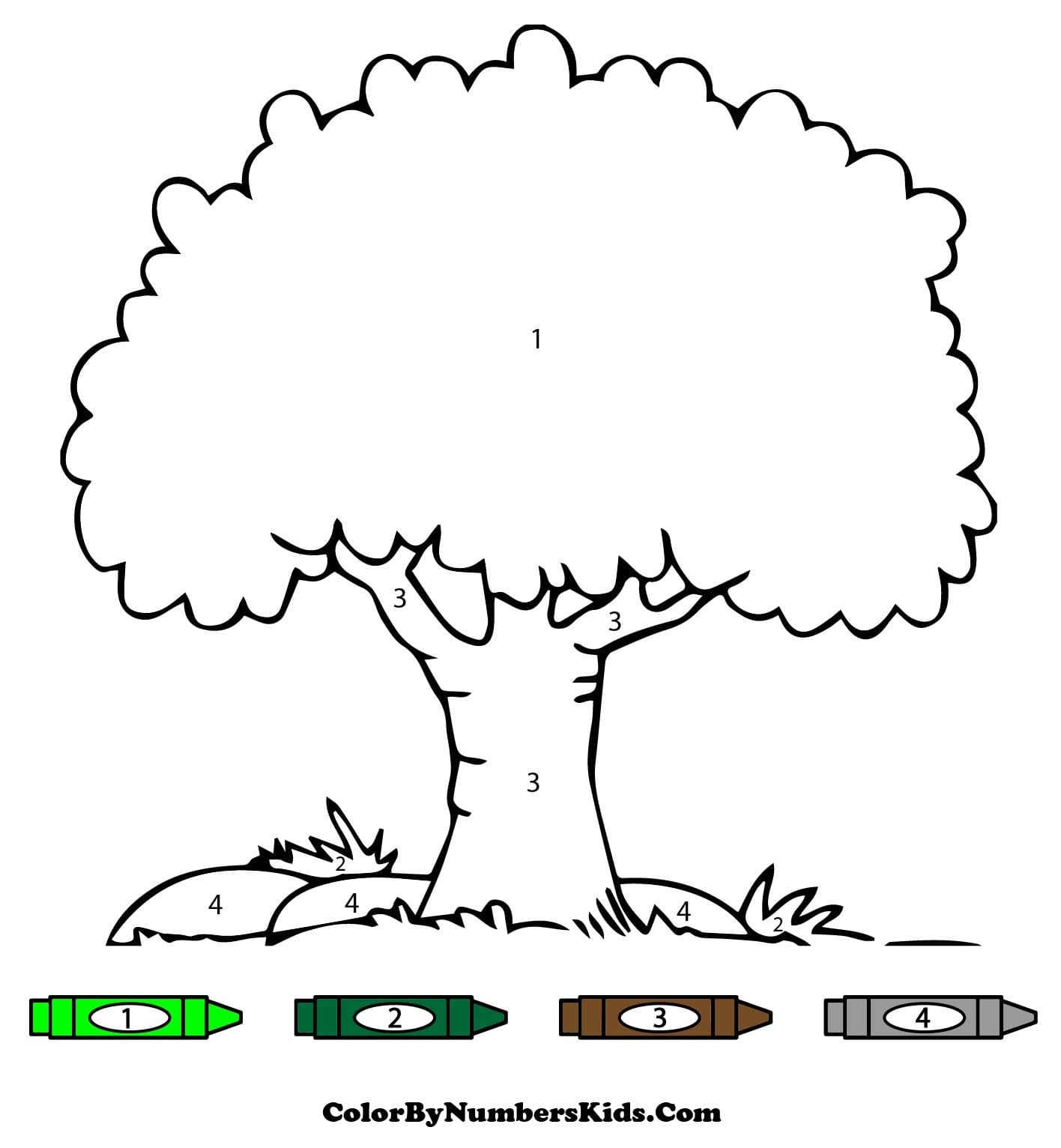 Printable Tree Color By Number