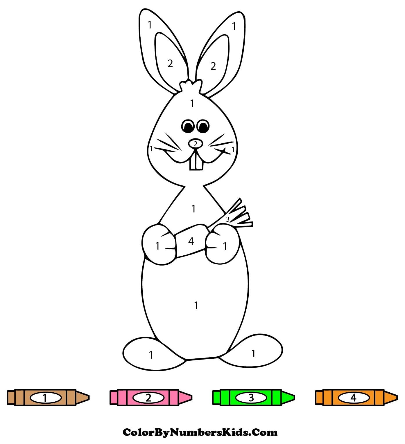 Rabbit and Carrot Color By Number