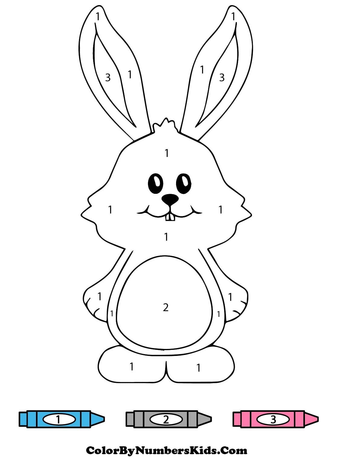 Rabbit Color By Number For Kids