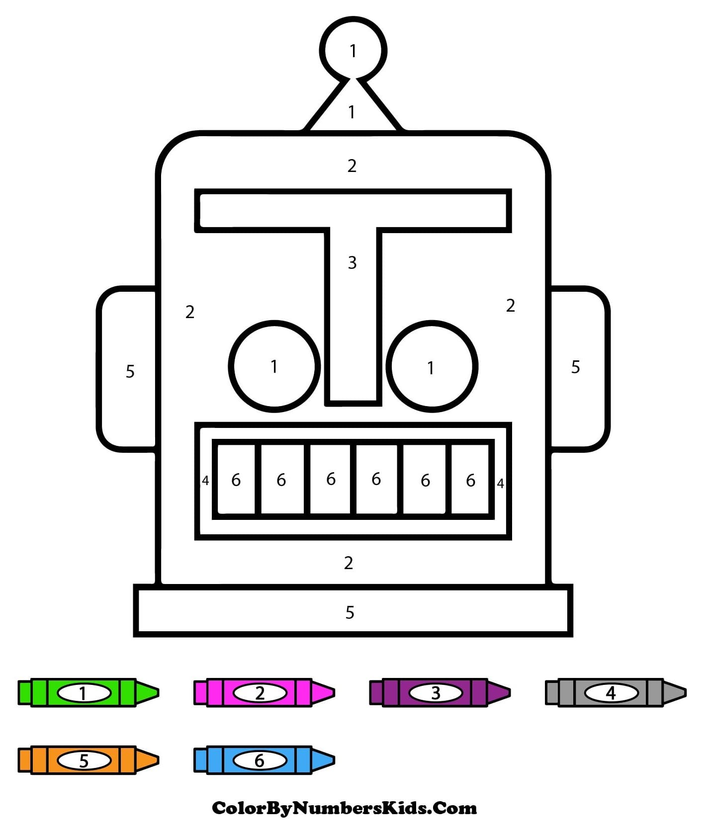 Robot Head Color By Number