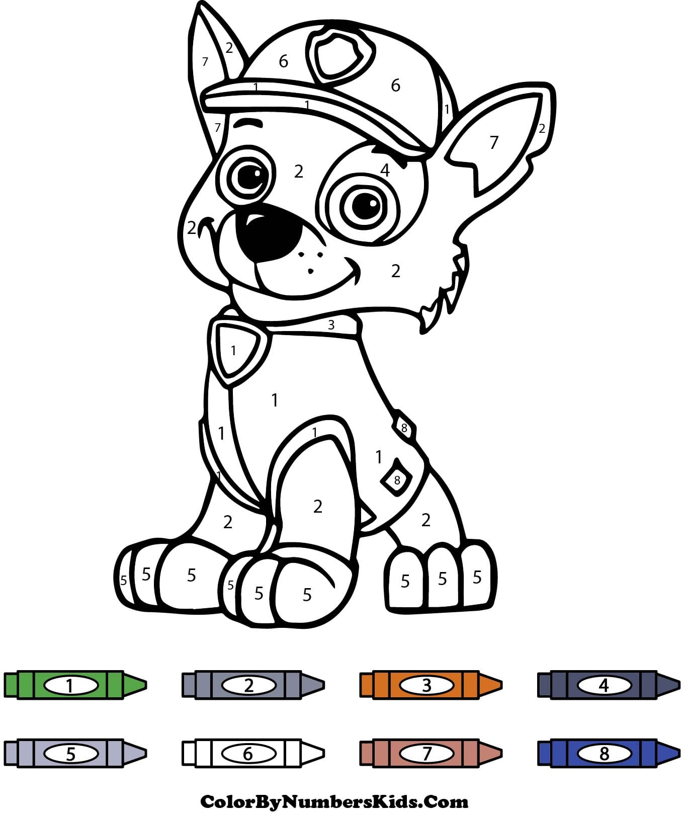 Rocky Paw Patrol Color By Number
