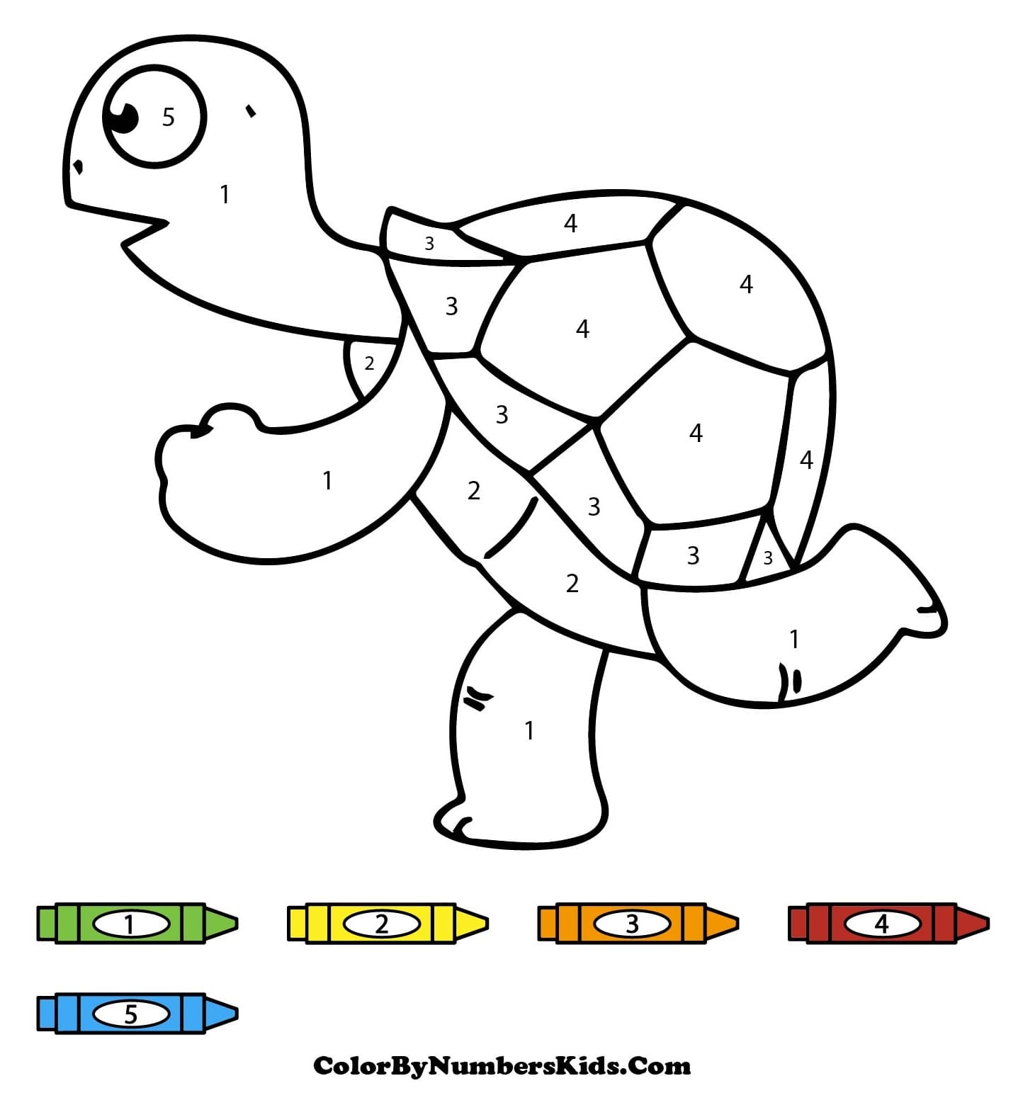 Running Turtle Color By Number