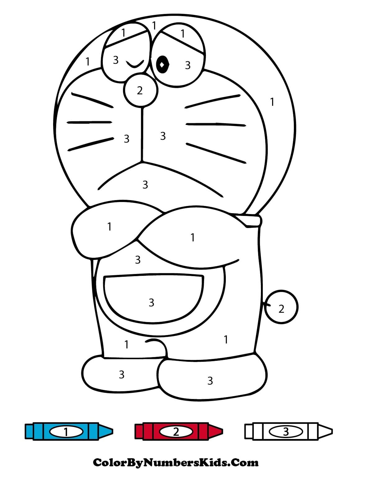 Sad Doraemon Color By Number