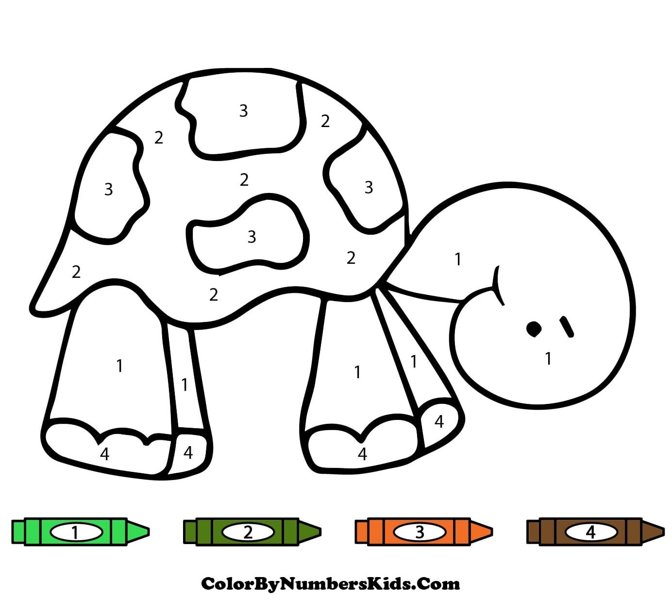 Sad Turtle Color By Number