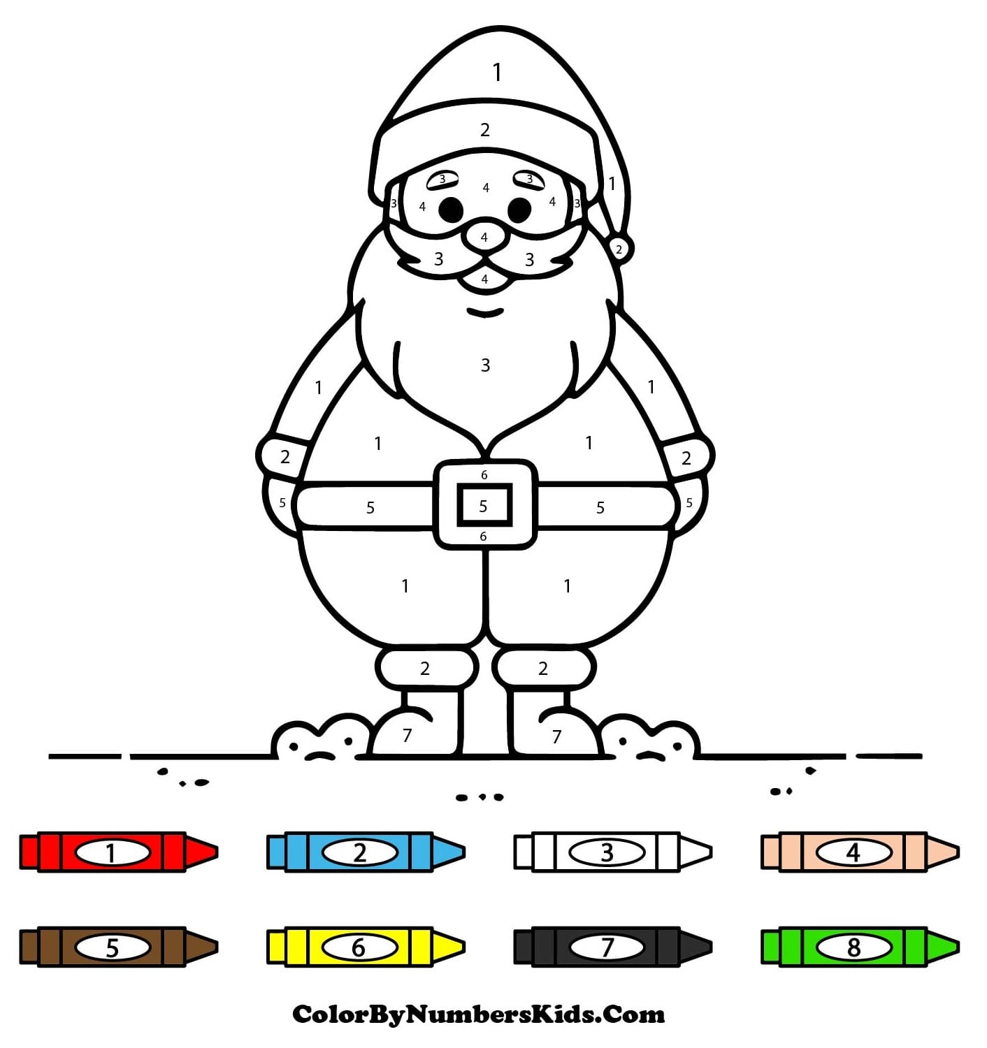 Santa Claus Color By Number Printable