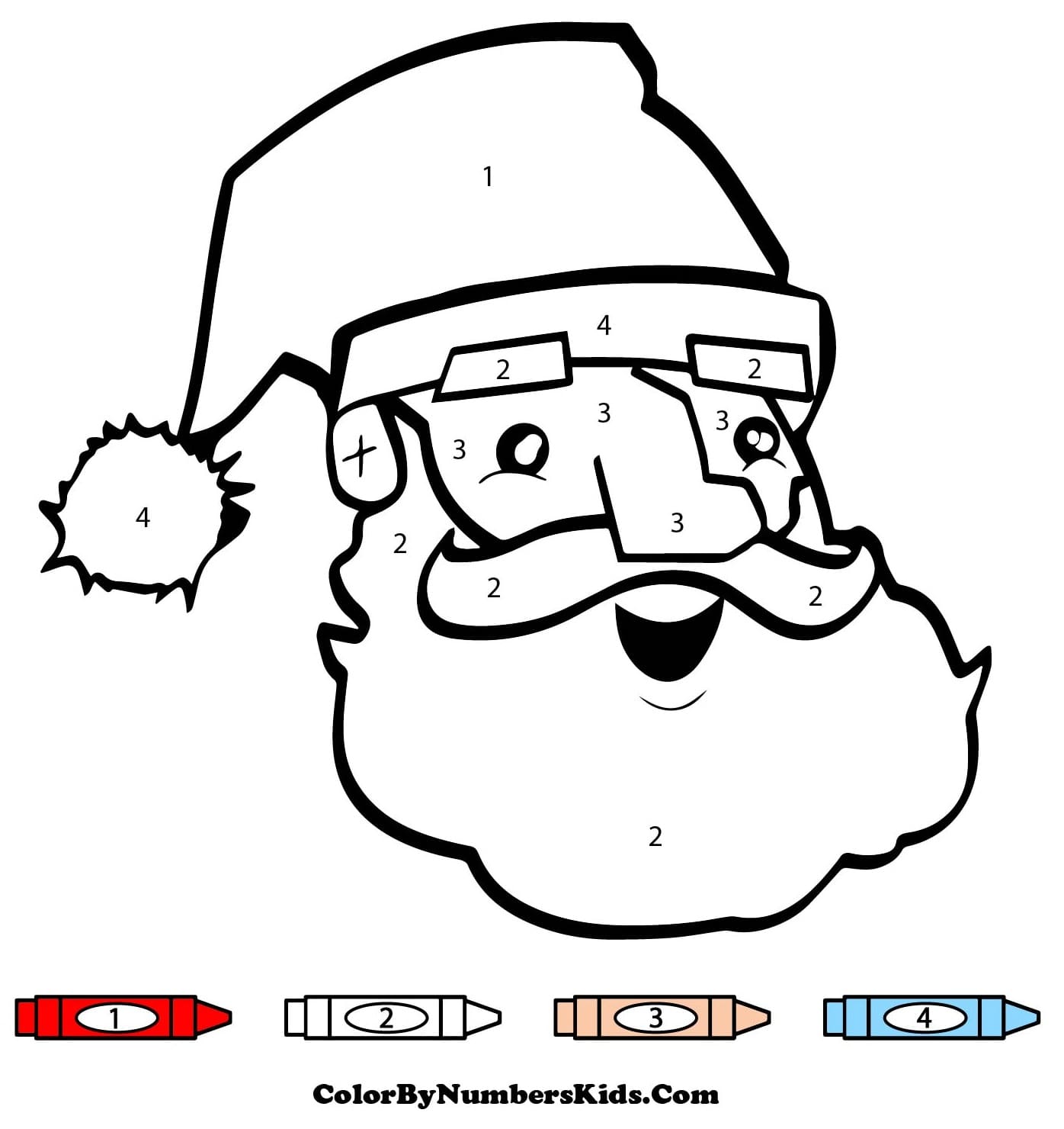 Santa Color By Number