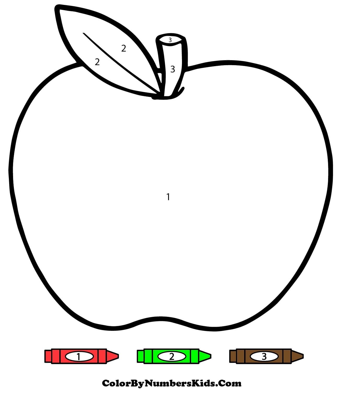 Simple Apple Color By Number