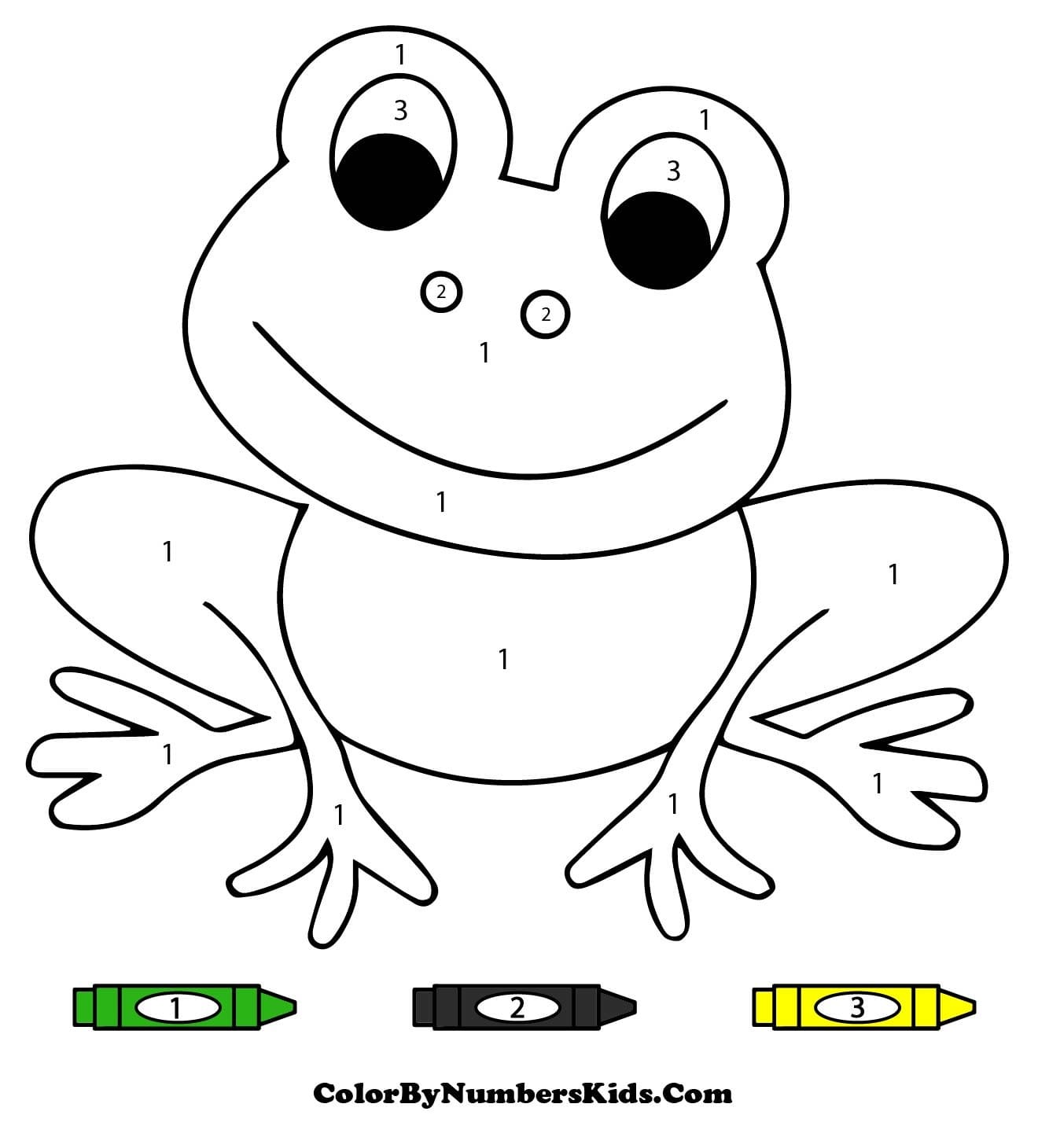 Simple Frog Color By Number For Kids