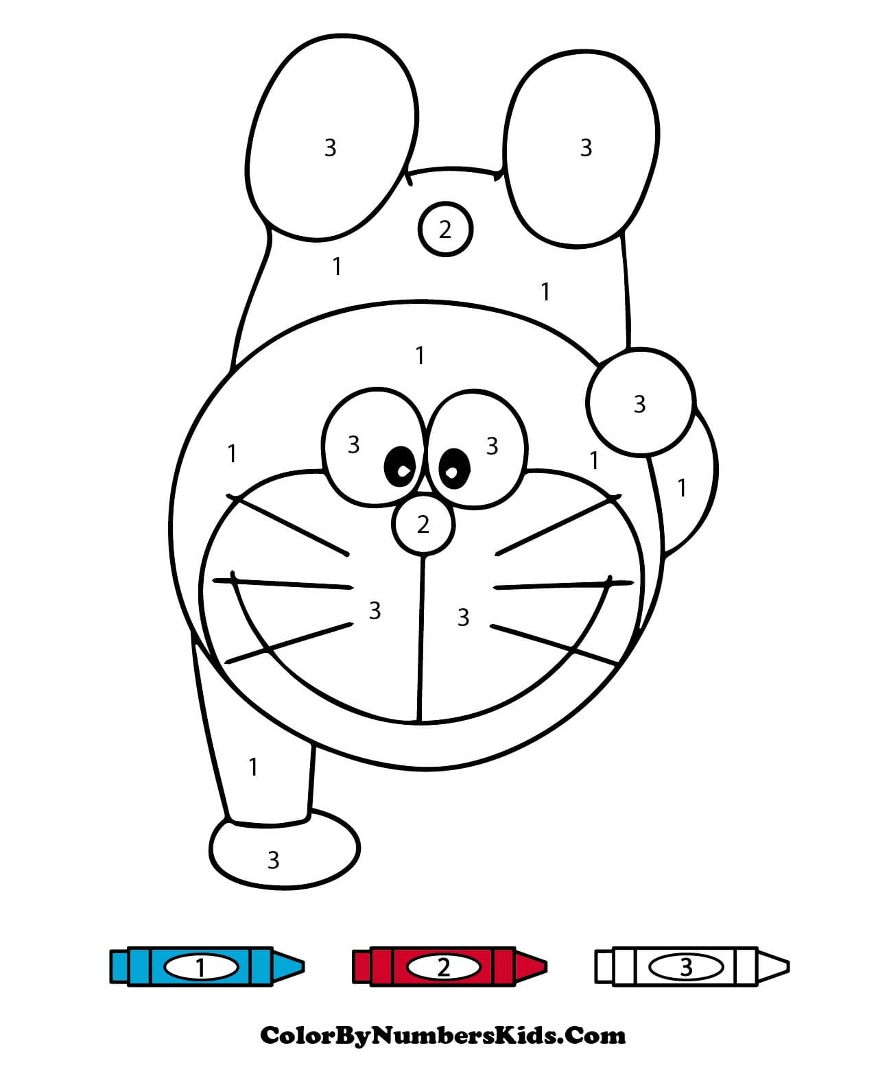 Simple Doraemon Color By Number