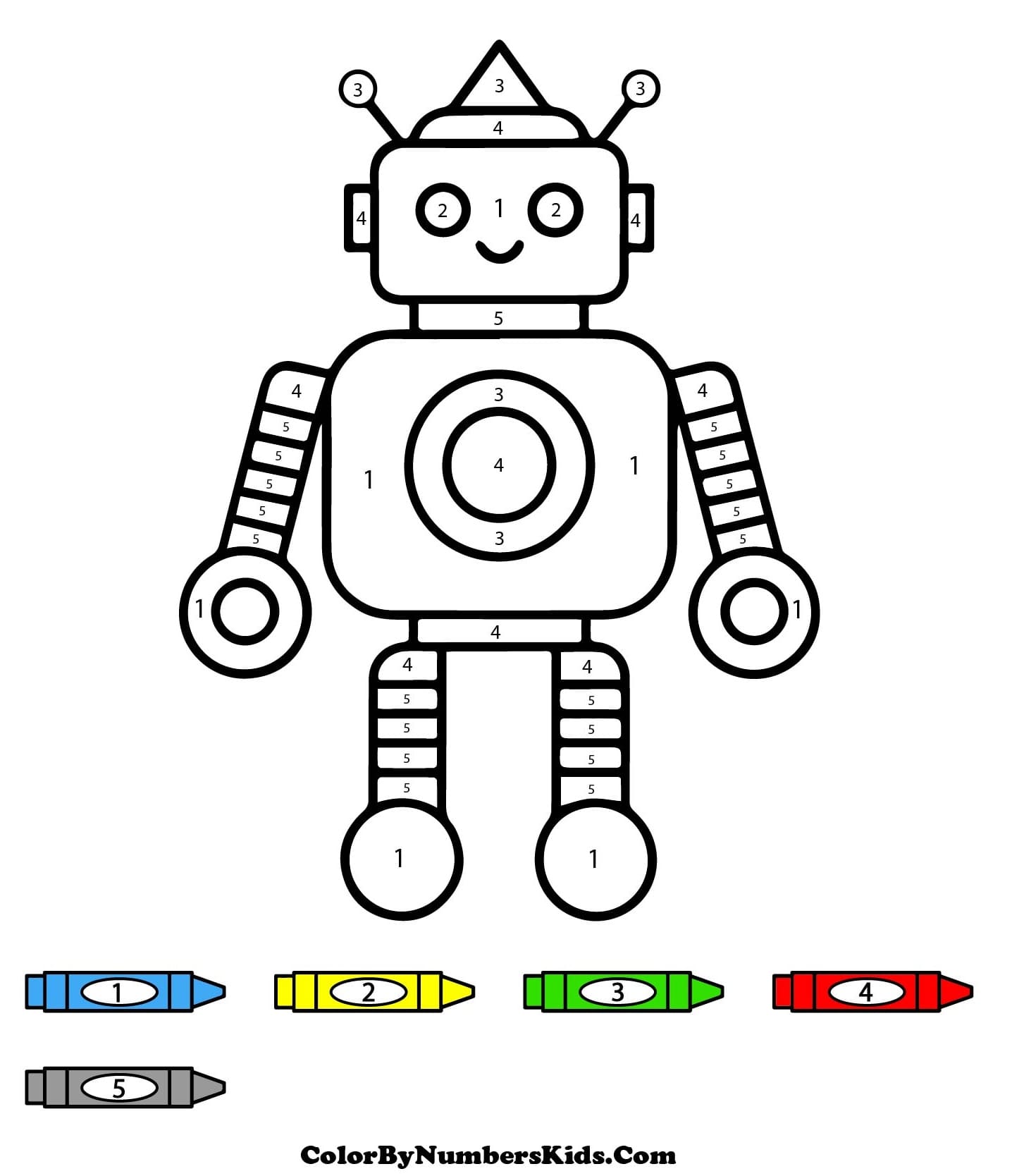Simple Robot Color By Number
