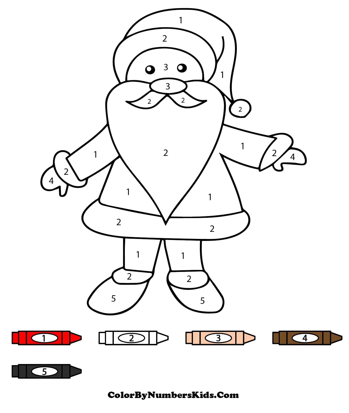 Simple Santa Claus Color By Number