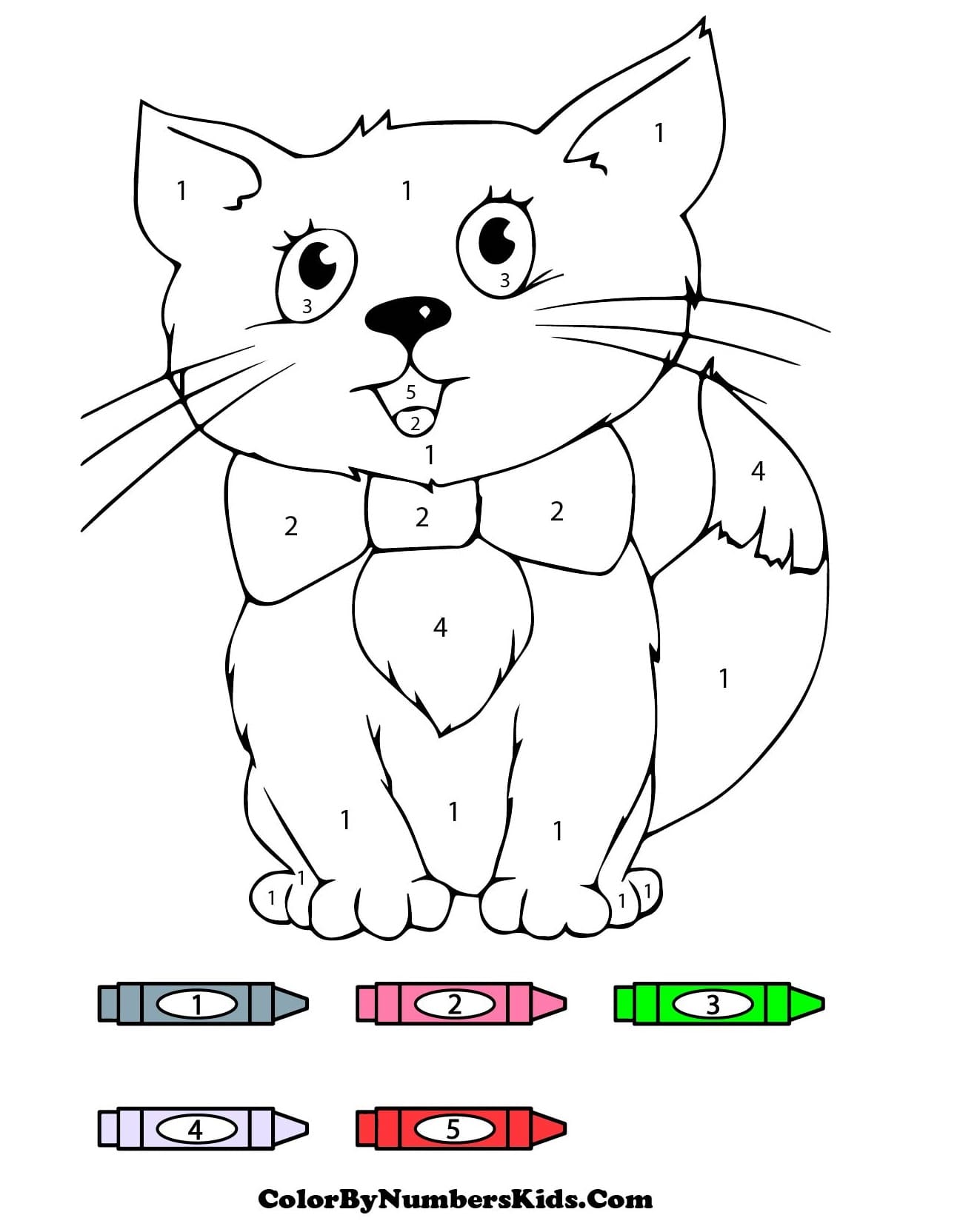 Sitting Cat Color By Number