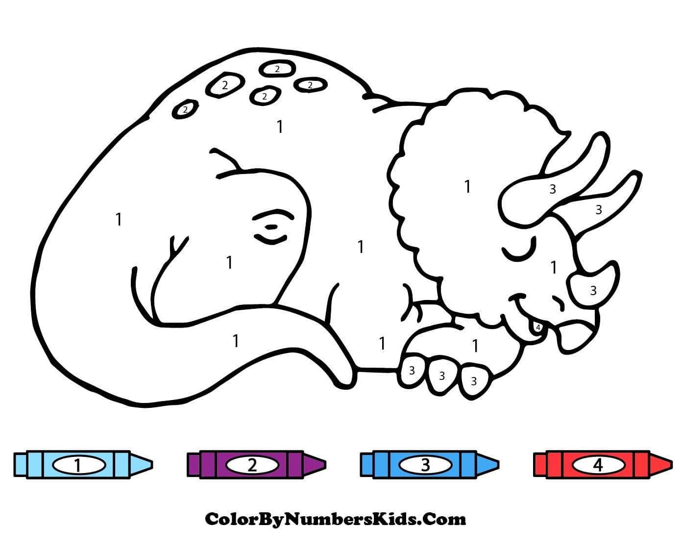 Sleeping Dinosaur Color By Number