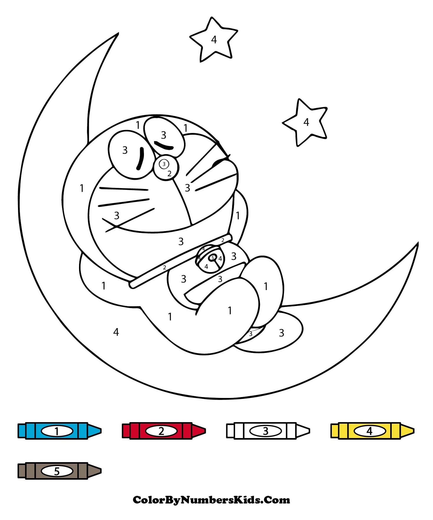 Sleeping Doraemon Color By Number