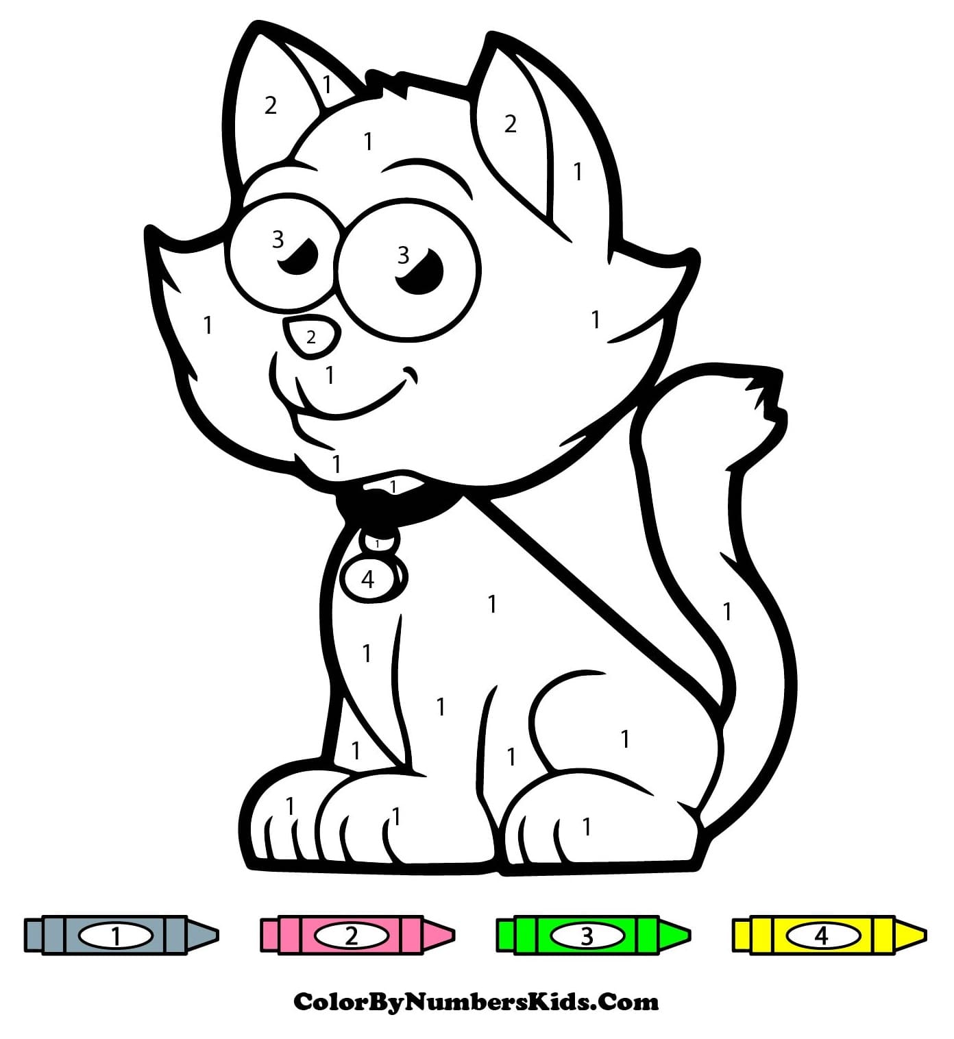 Smiling Cat Color By Number