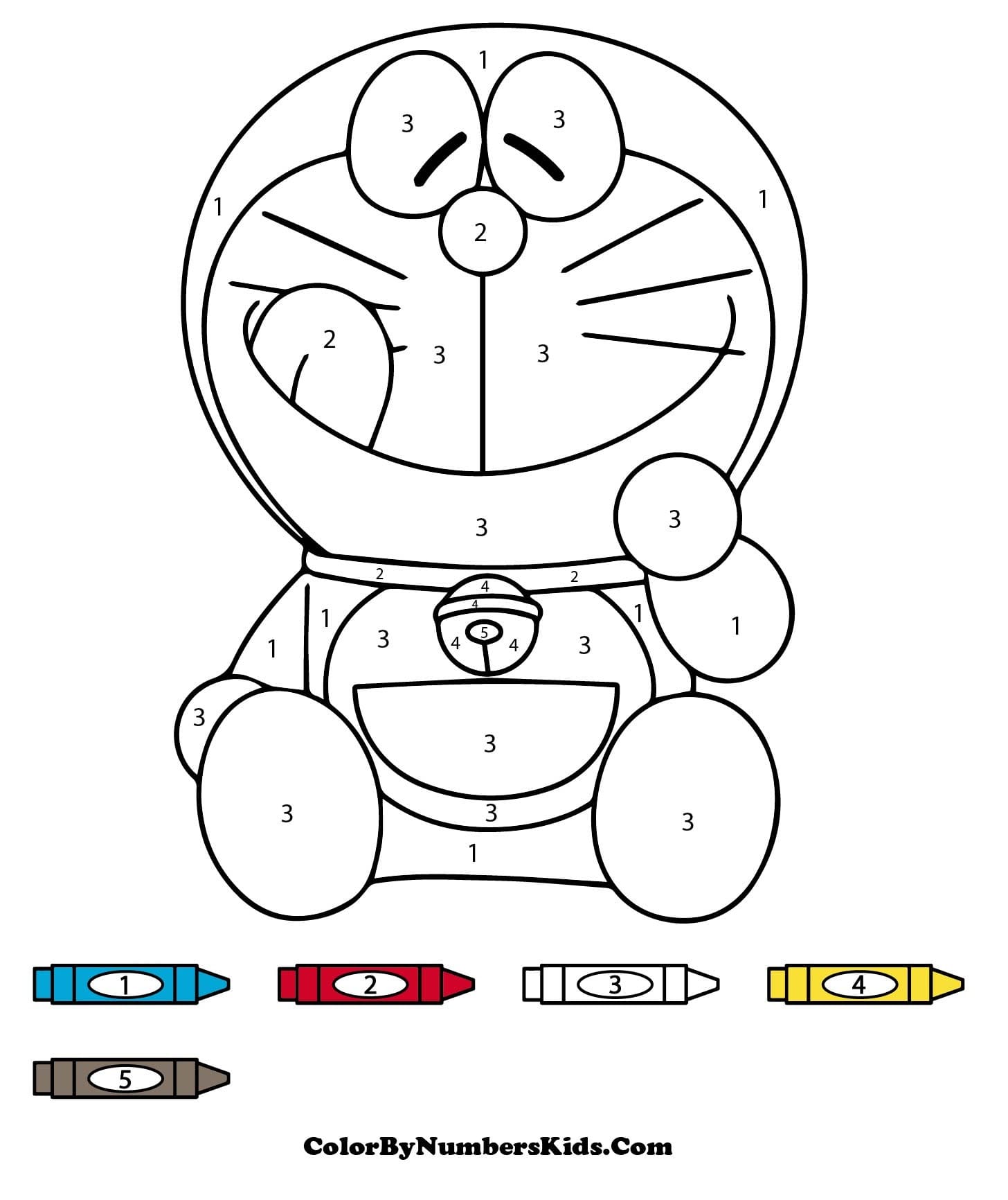 Smiling Doraemon Color By Number