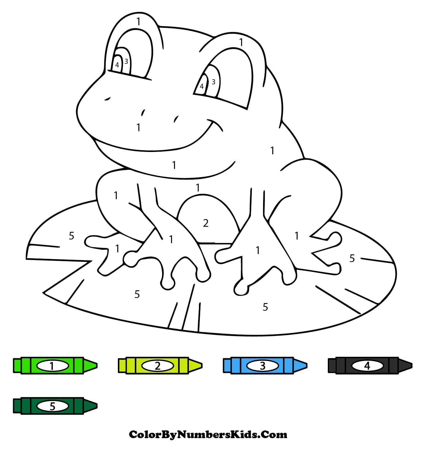 Smiling Frog Color By Number