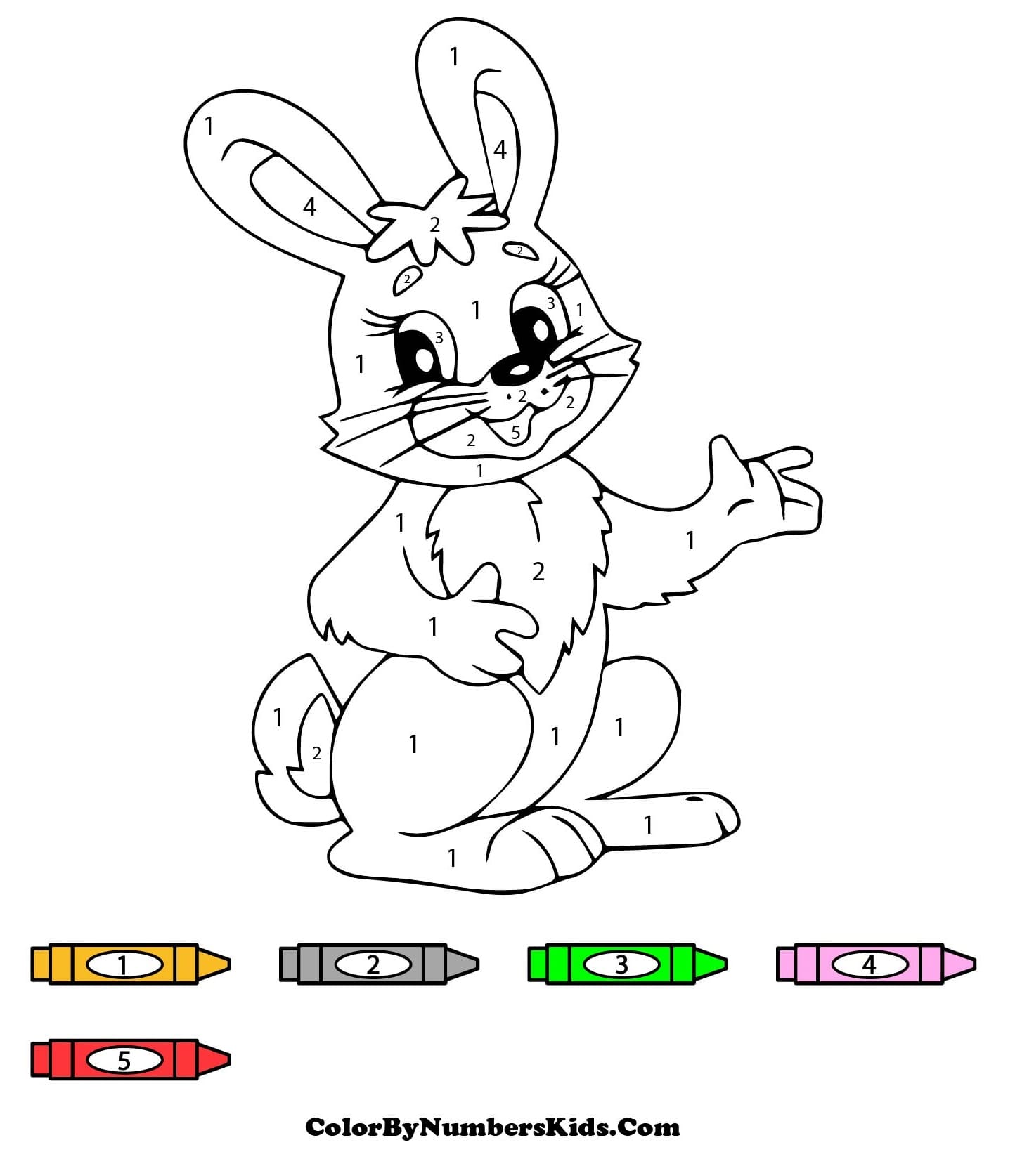 Smiling Rabbit Color By Number
