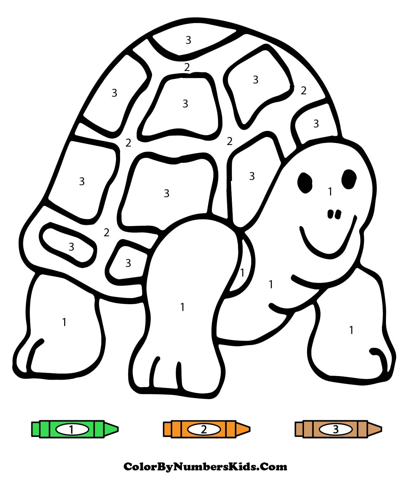 Smiling Turtle Color By Number