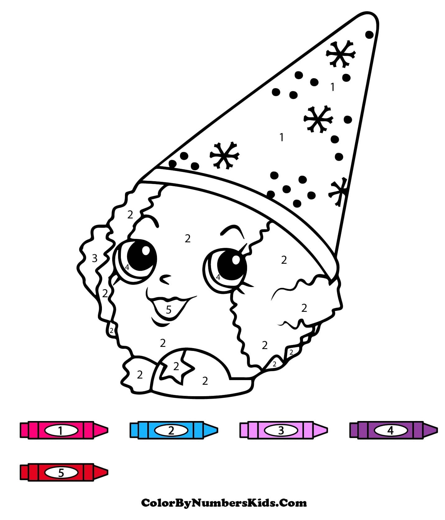 Snow Crush Shopkins Color By Number