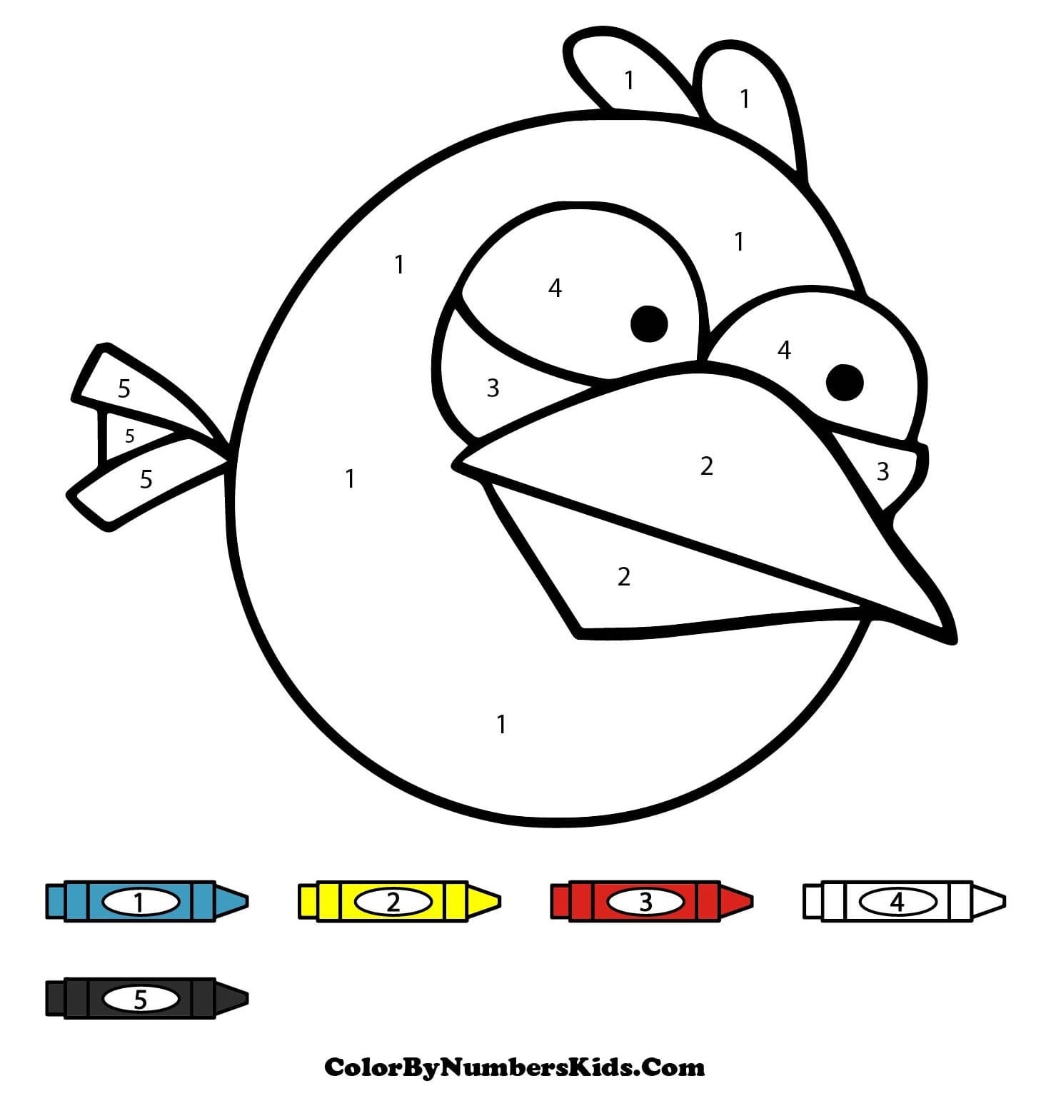 The Blues Angry Bird Color By Number